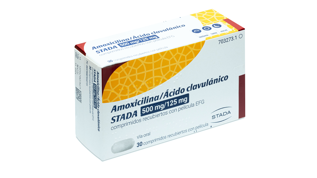 AMOXICILINA/ACIDO CLAVULANICO STADA EFG 500 mg/125 mg 30 COMPRIMIDOS RECUBIERTOS