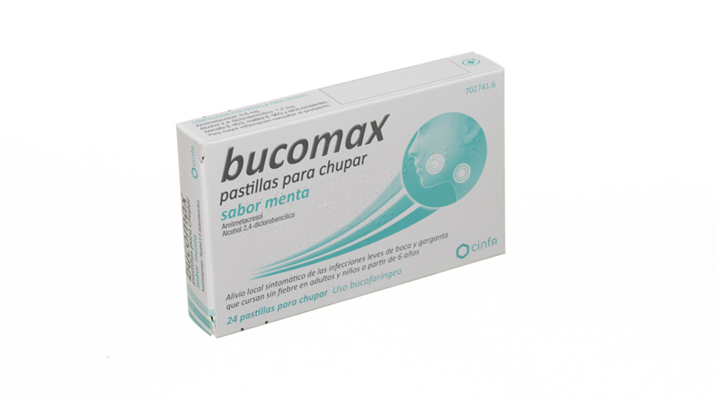 BUCOMAX 24 PASTILLAS PARA CHUPAR SABOR MENTA