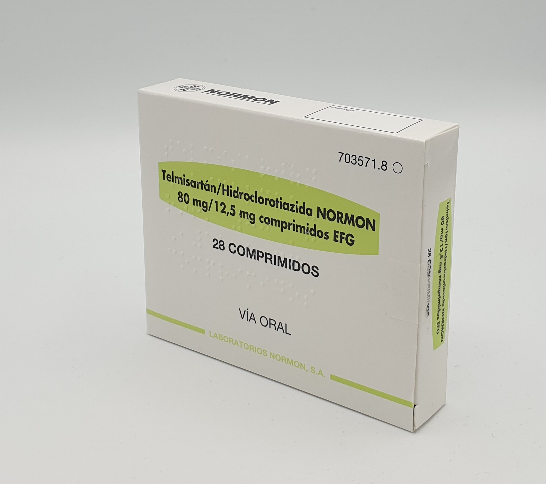 TELMISARTAN/HIDROCLOROTIAZIDA NORMON EFG 80 mg/12,5 mg 28 COMPRIMIDOS