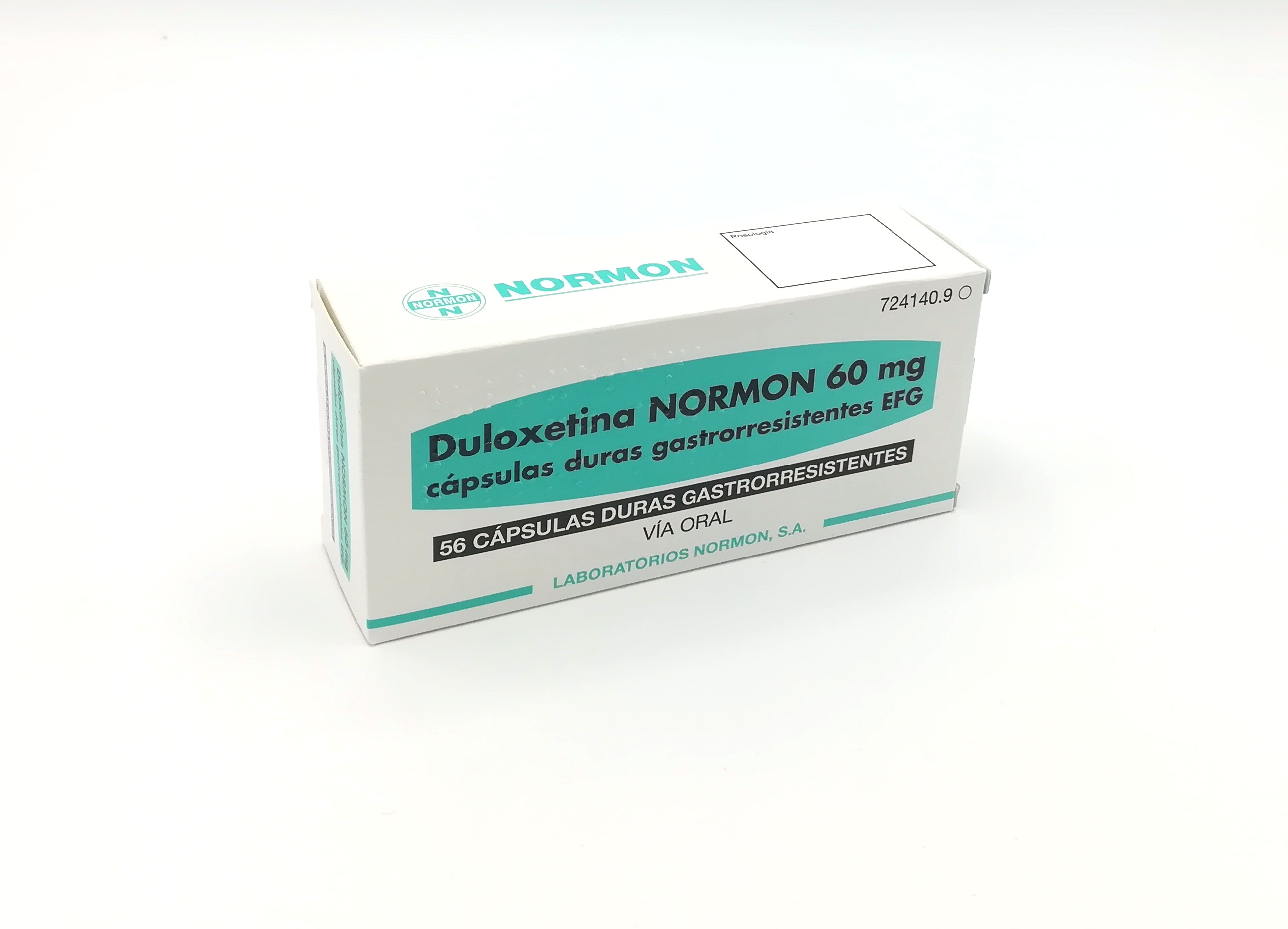 DULOXETINA NORMON EFG 60 mg 56 CAPSULAS GASTRORRESISTENTES BLISTER PVDC/PE