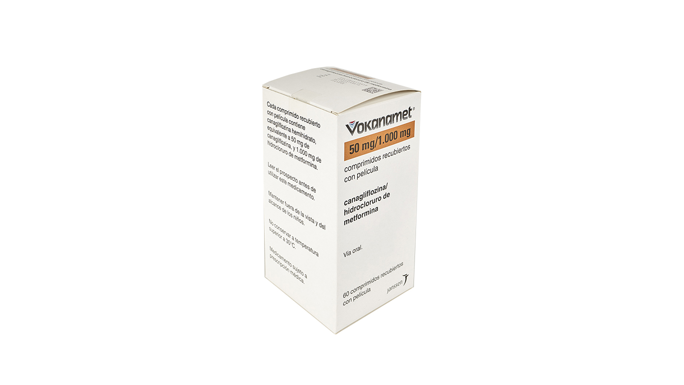 VOKANAMET 50 mg/1000 mg 60 COMPRIMIDOS RECUBIERTOS