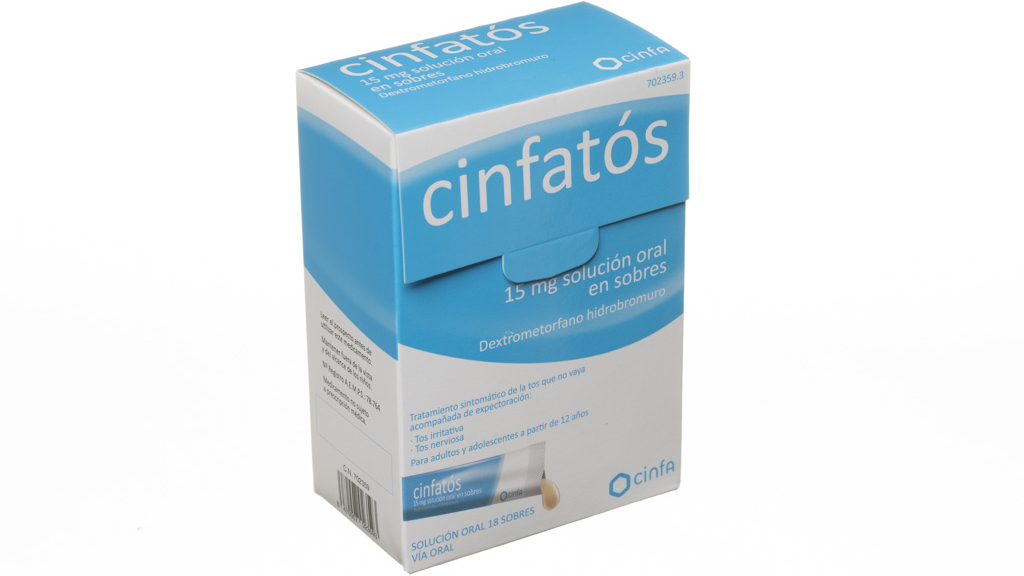 CINFATOS ANTITUSIVO 15 mg 18 SOBRES SOLUCION ORAL