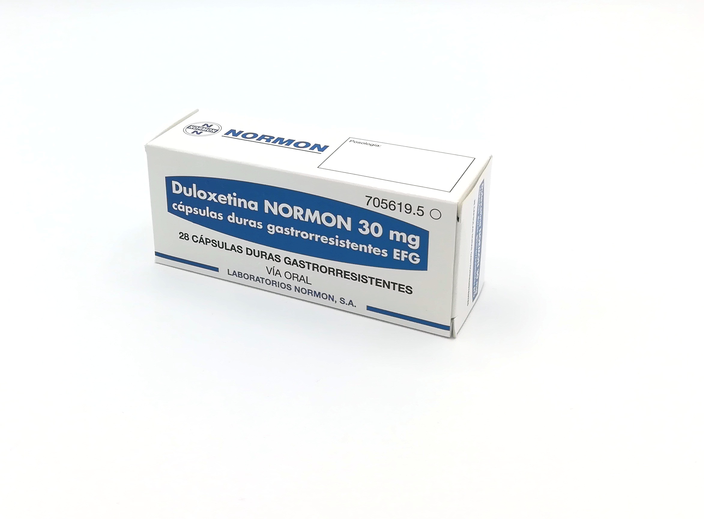 DULOXETINA NORMON EFG 30 mg 28 CAPSULAS GASTRORRESISTENTES BLISTER Al/Al-PA-PVC