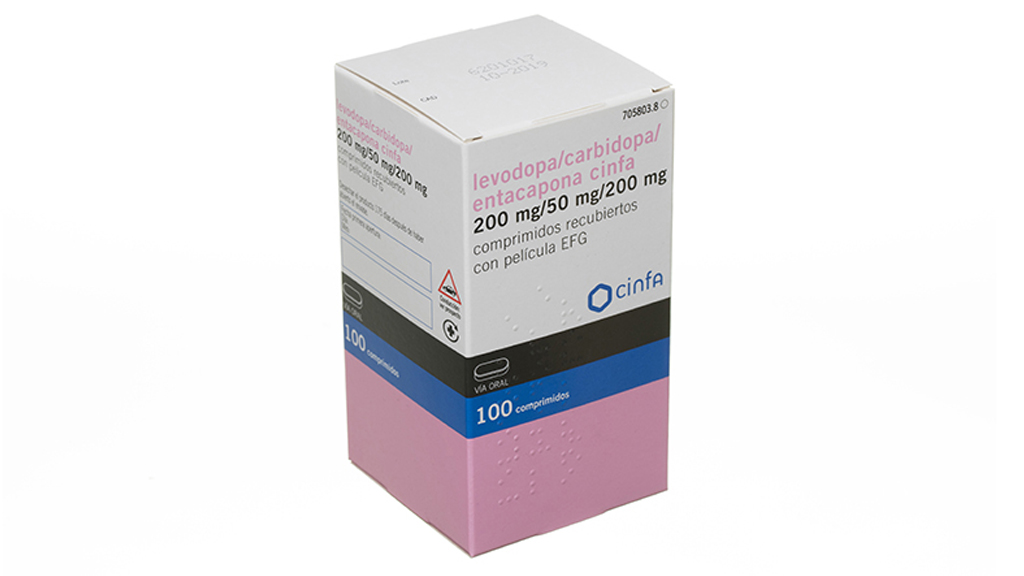 LEVODOPA/CARBIDOPA/ENTACAPONA CINFA EFG 200 mg/50 mg/200 mg 100 COMPRIMIDOS RECUBIERTOS