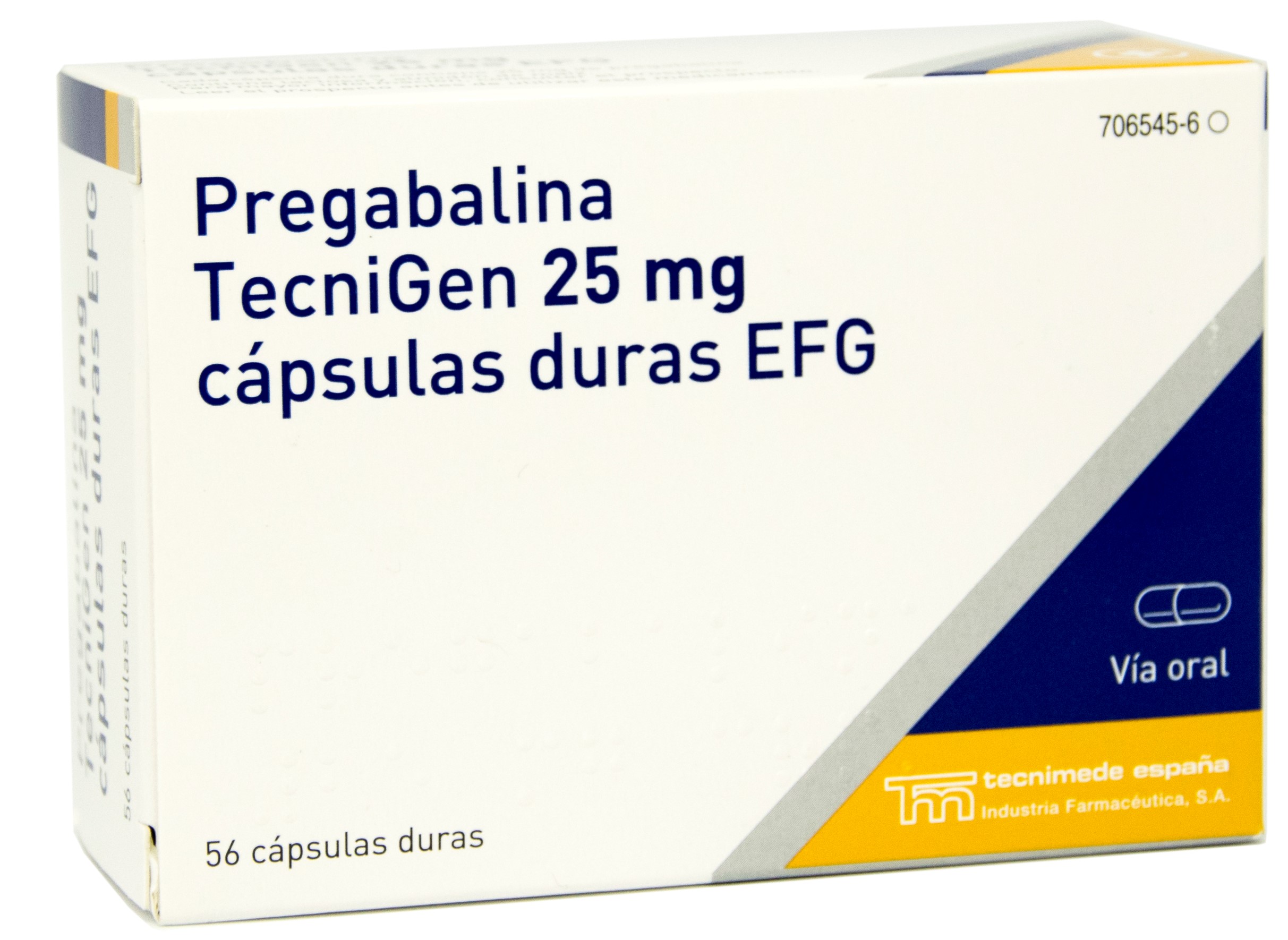 PREGABALINA TECNIGEN EFG 25 mg 56 CAPSULAS