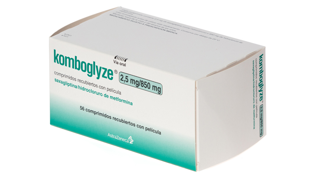 KOMBOGLYZE 2,5 mg/850 mg 56 COMPRIMIDOS RECUBIERTOS