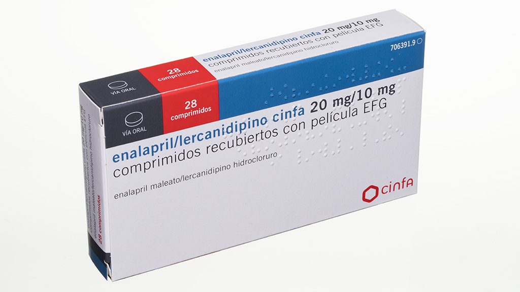 ENALAPRIL/LERCANIDIPINO CINFA EFG 20 mg/10 mg 28 COMPRIMIDOS RECUBIERTOS