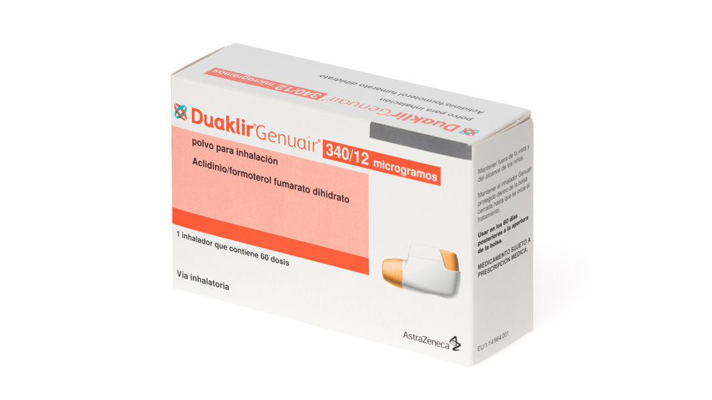 DUAKLIR GENUAIR 340/12 microgramos POLVO PARA INHALACION 1 INHALADOR 60 DOSIS