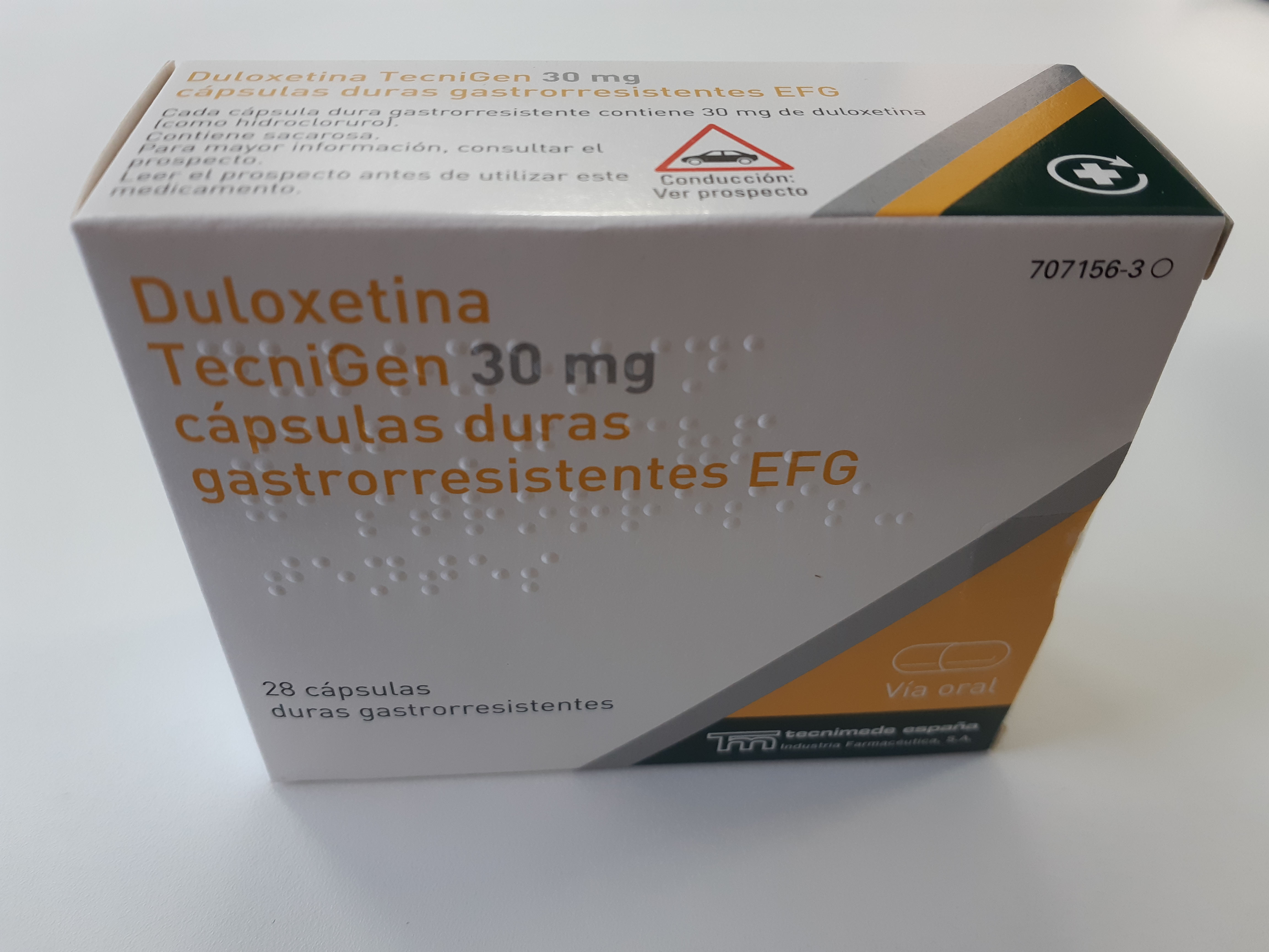 DULOXETINA TECNIGEN EFG 30 mg 28 CAPSULAS GASTRORRESISTENTES