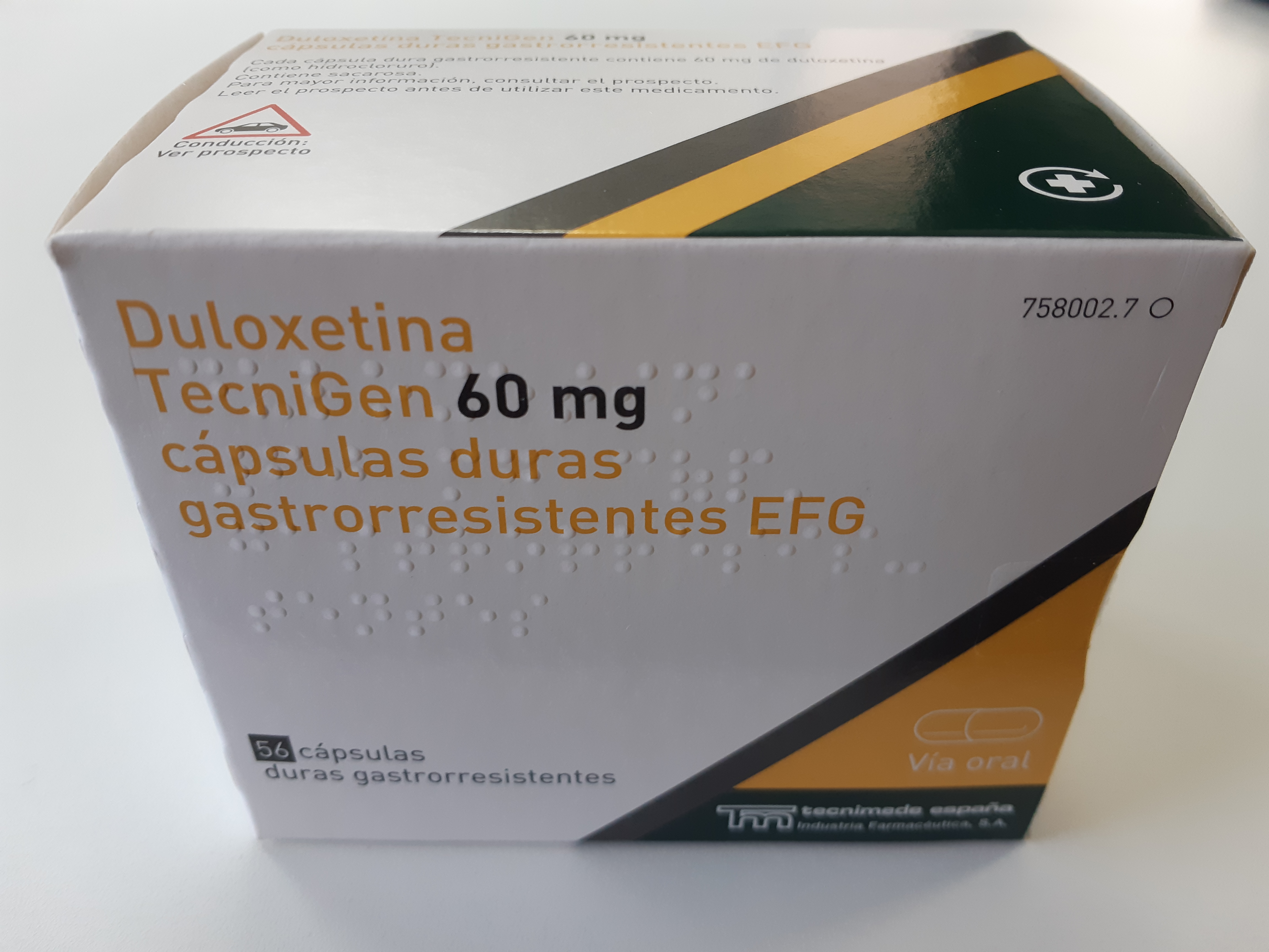 DULOXETINA TECNIGEN EFG 60 mg 28 CAPSULAS GASTRORRESISTENTES
