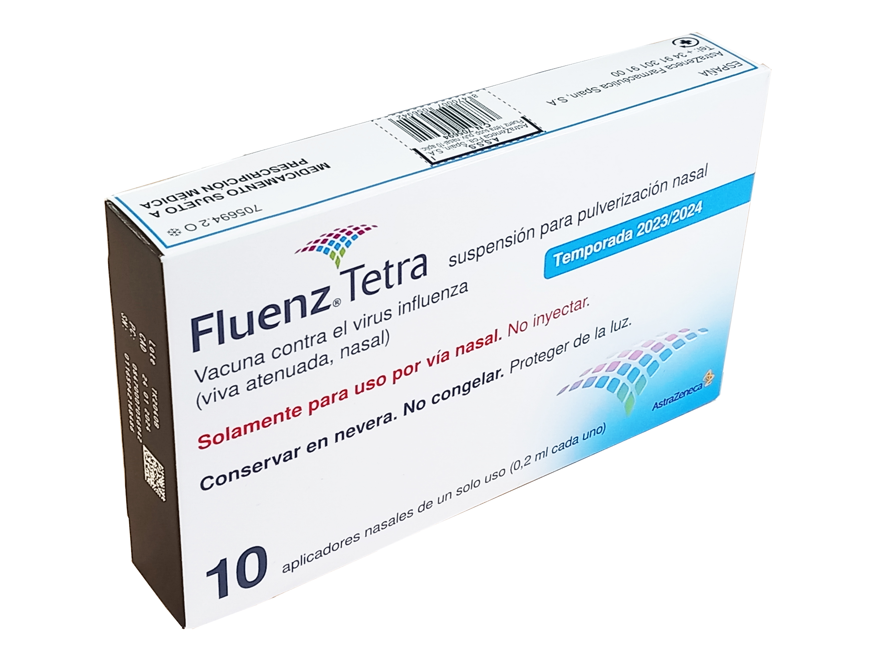 FLUENZ TETRA SUSPENSION PARA PULVERIZACION NASAL 10 ENVASES PULVERIZADORES 0,2 ml