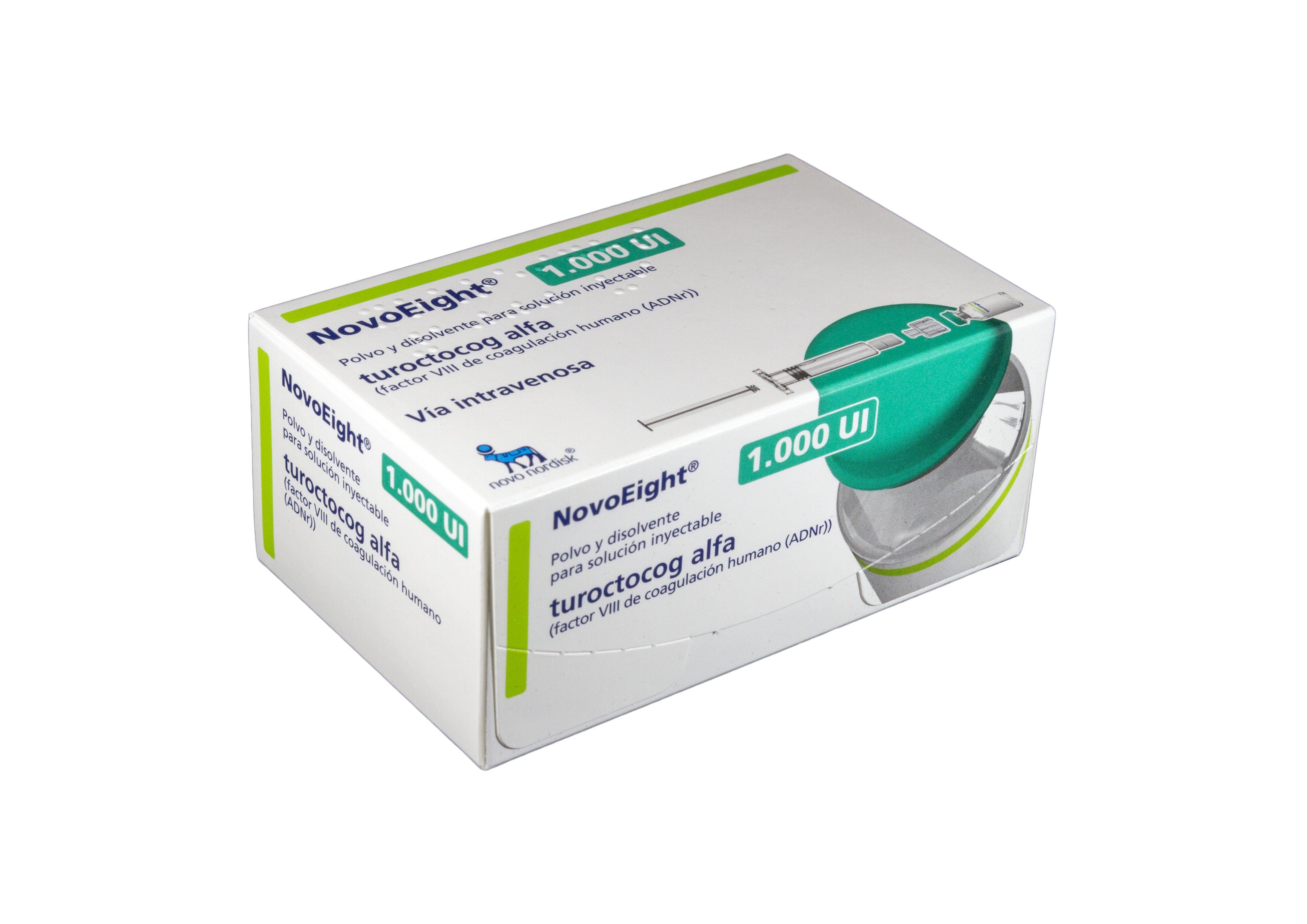 NOVOEIGHT 1000 UI 1 VIAL POLVO PARA SOLUCION INYECTABLE + 1 JERINGA PRECARGADA DISOLVENTE