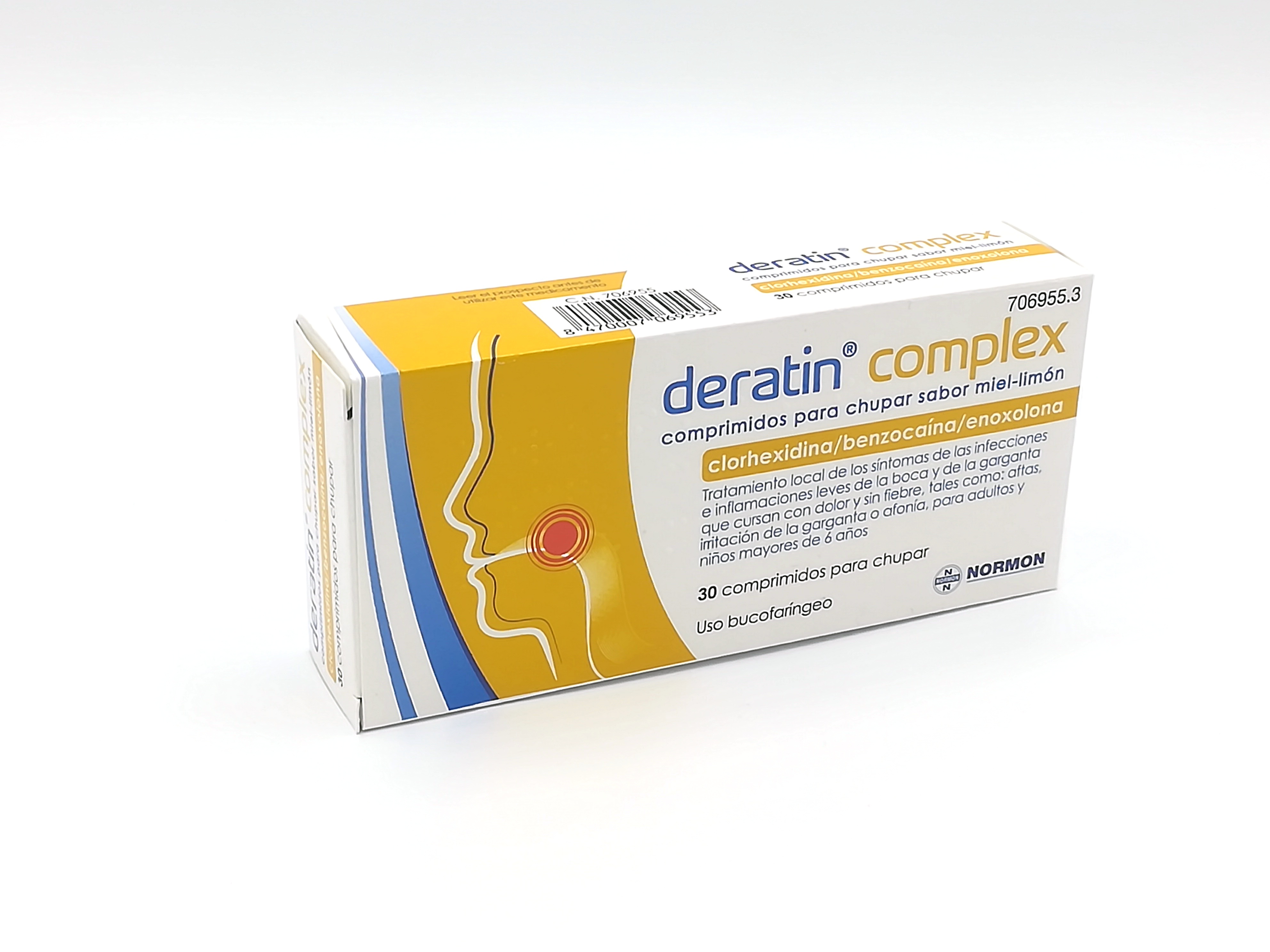 DERATIN COMPLEX 30 COMPRIMIDOS PARA CHUPAR SABOR MIEL-LIMON