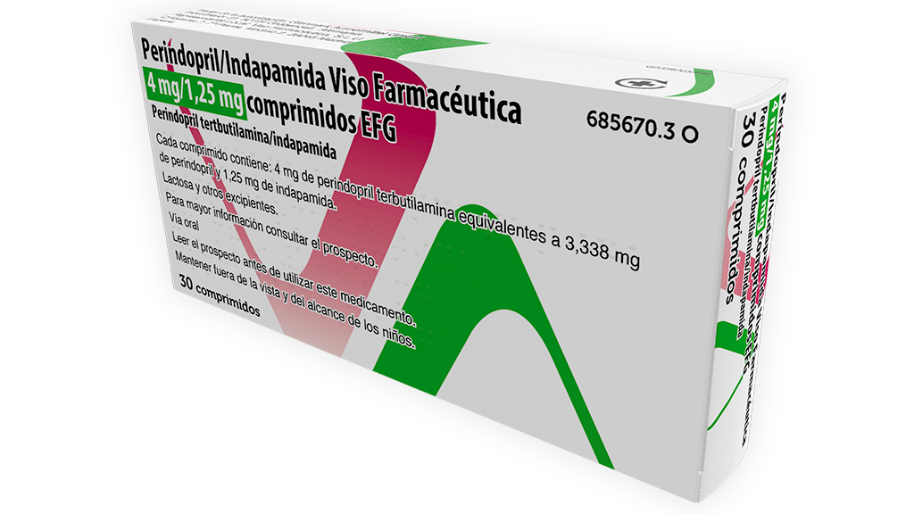 PERINDOPRIL/INDAPAMIDA VISO FARMACEUTICA EFG 4 mg/1,25 mg 30 COMPRIMIDOS