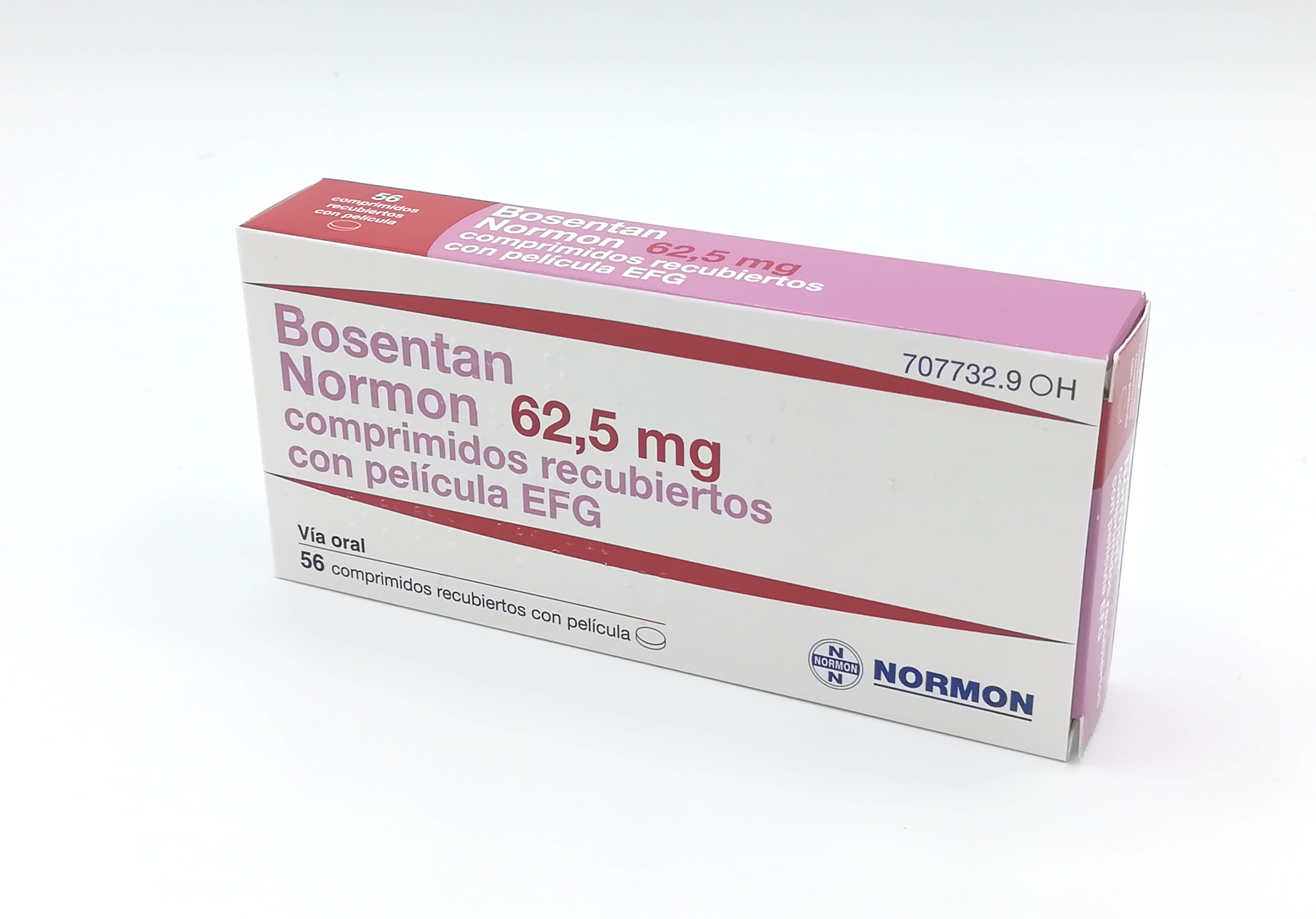 BOSENTAN NORMON EFG 62,5 mg 56 COMPRIMIDOS RECUBIERTOS BLISTER Al/Al-PA-PVC