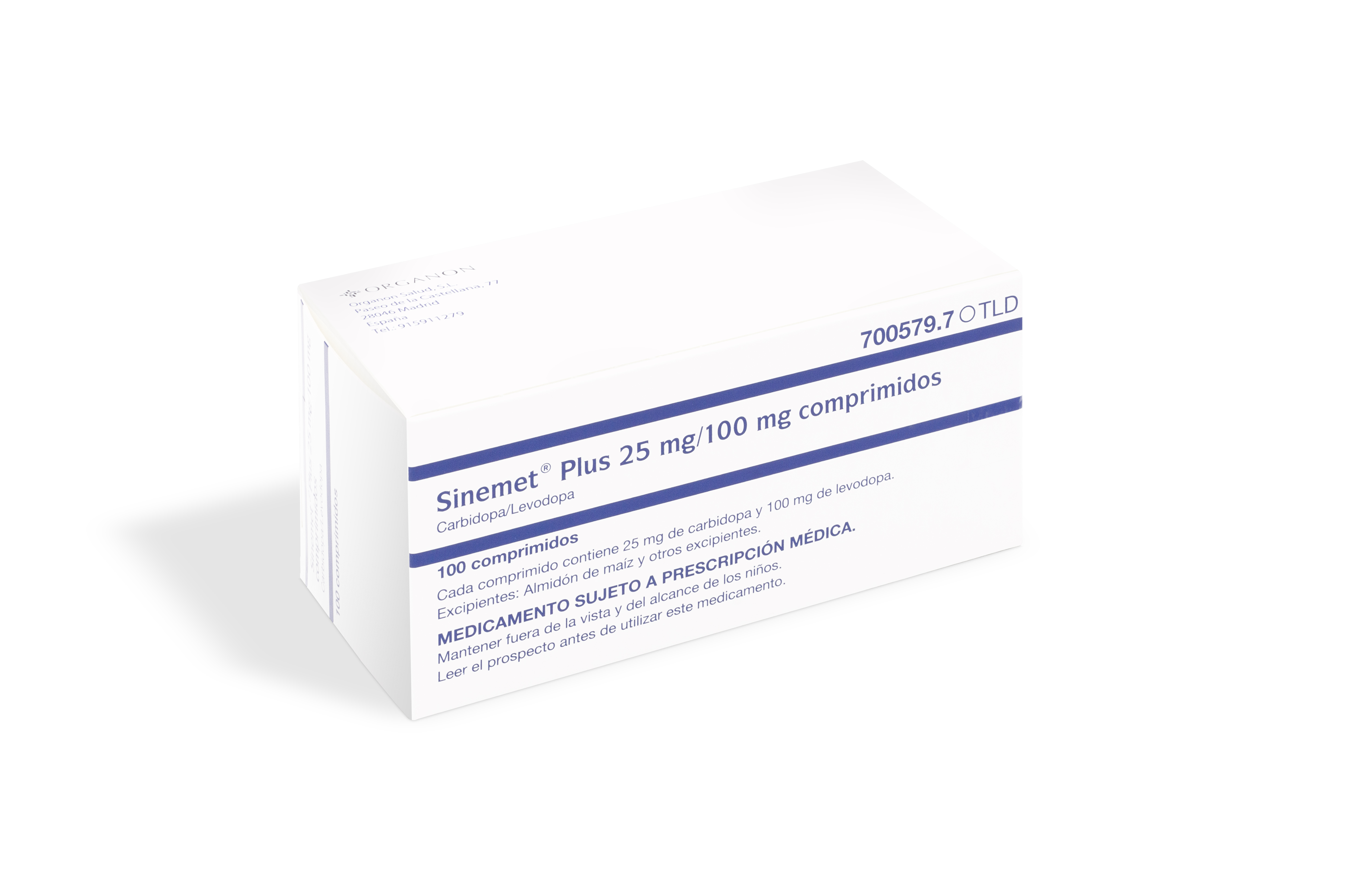 SINEMET PLUS 25 mg/100 mg 100 COMPRIMIDOS