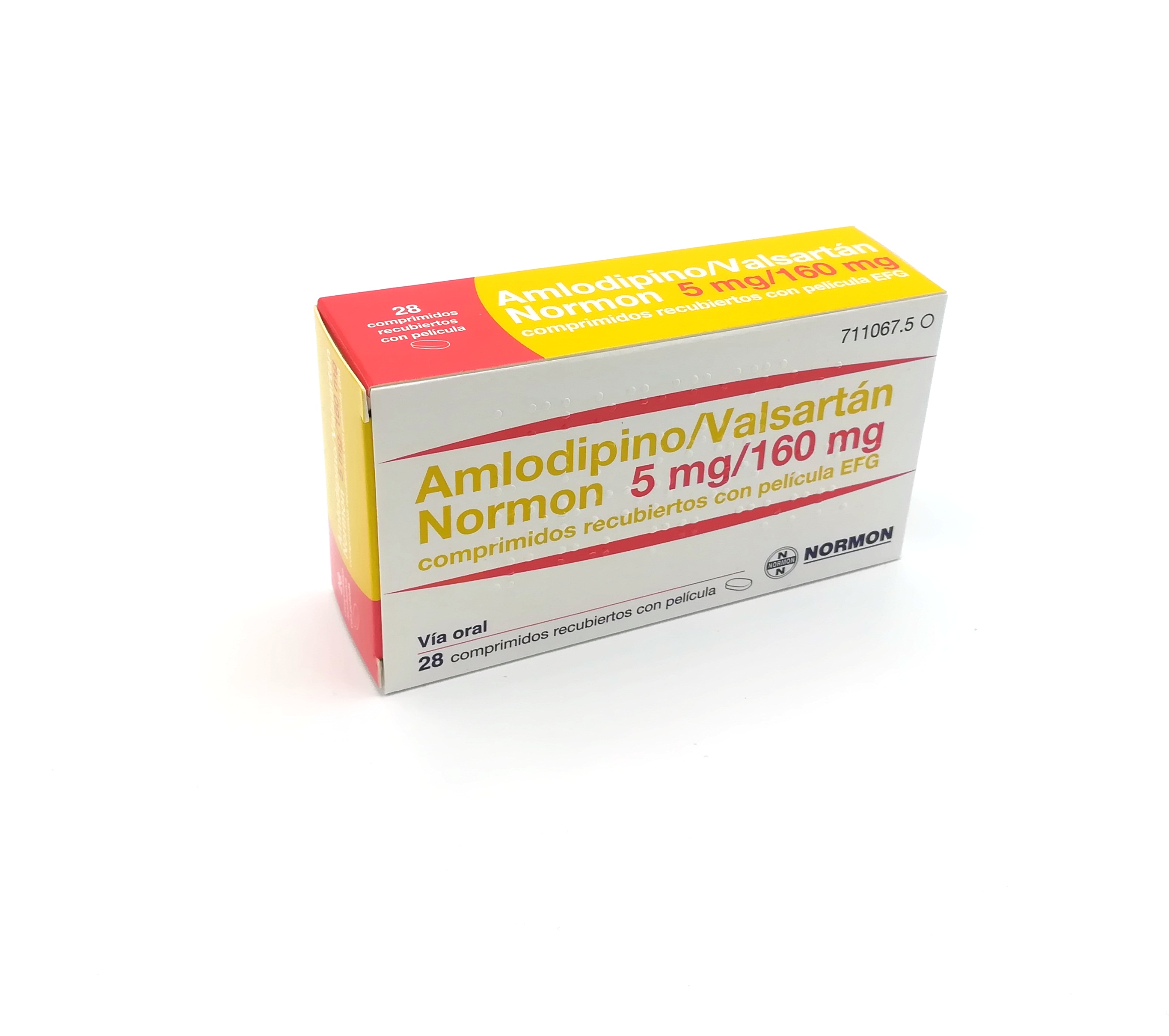 AMLODIPINO/VALSARTAN NORMON EFG 5 mg/160 mg 28 COMPRIMIDOS RECUBIERTOS