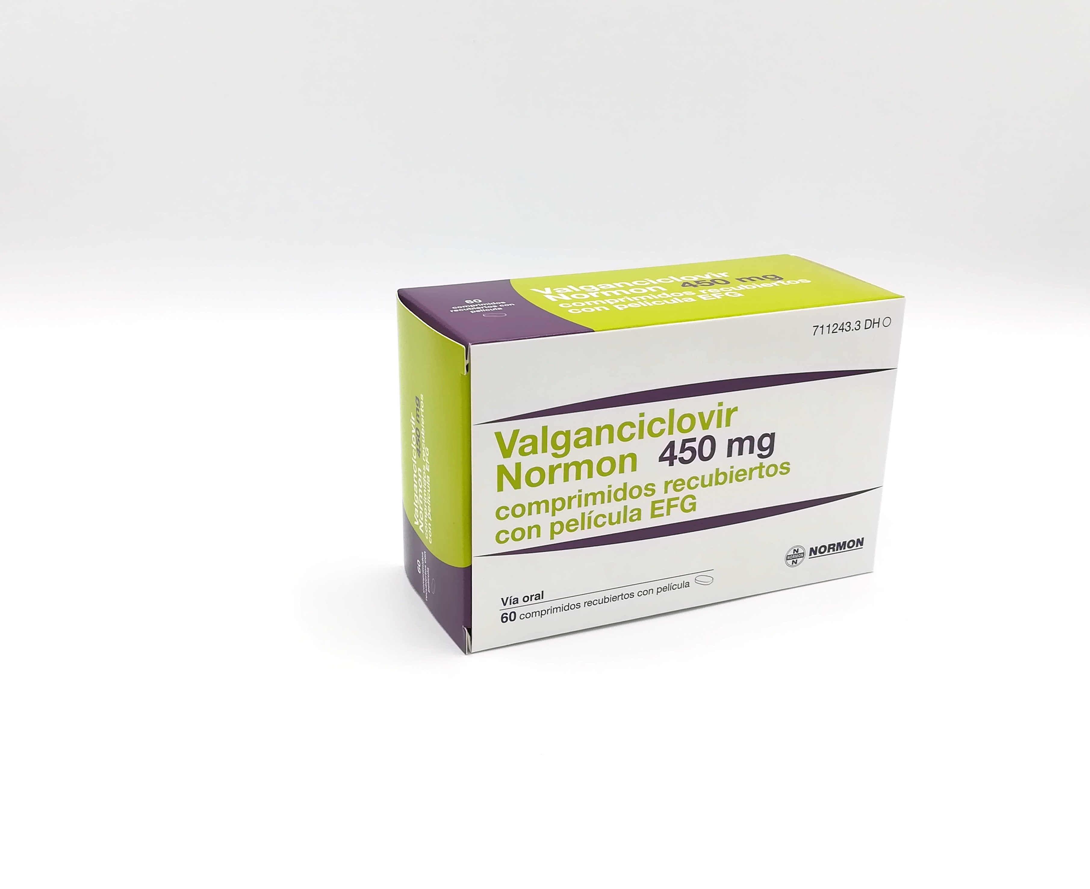 VALGANCICLOVIR NORMON EFG 450 mg 60 COMPRIMIDOS RECUBIERTOS