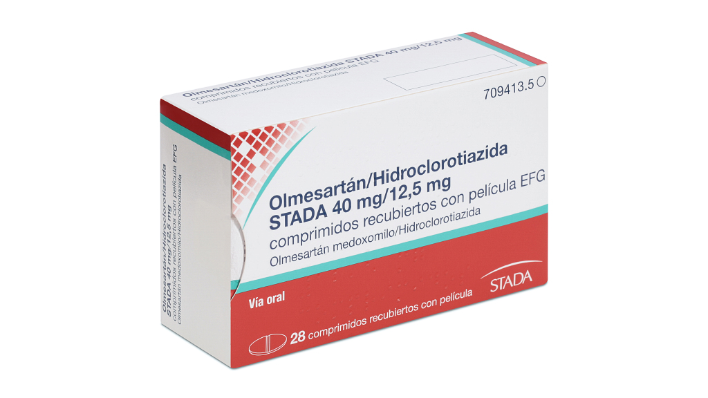 OLMESARTAN/HIDROCLOROTIAZIDA STADA EFG 40 mg/12,5 mg 28 COMPRIMIDOS RECUBIERTOS