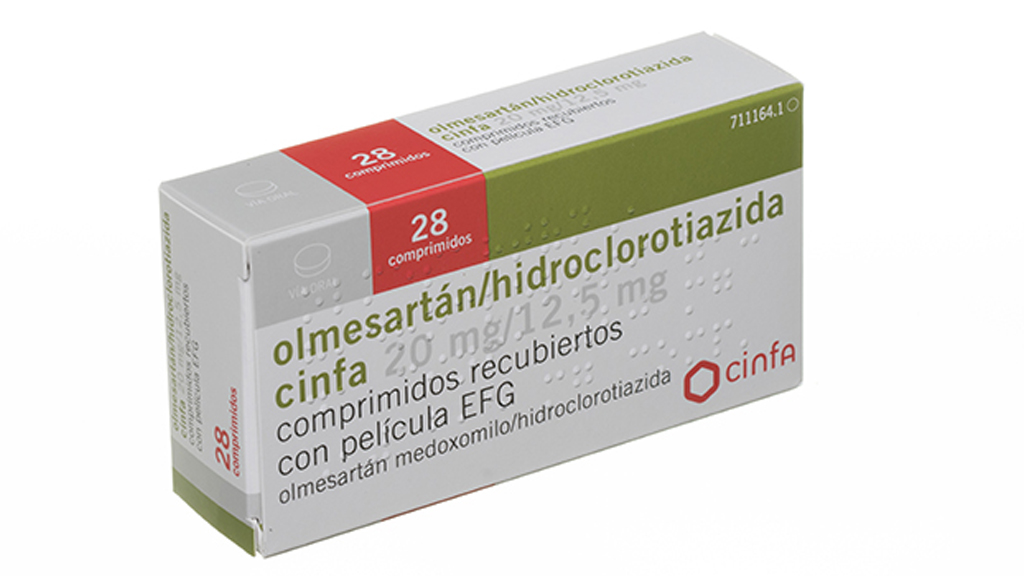 OLMESARTAN/HIDROCLOROTIAZIDA CINFA EFG 20 mg/12,5 mg 28 COMPRIMIDOS RECUBIERTOS