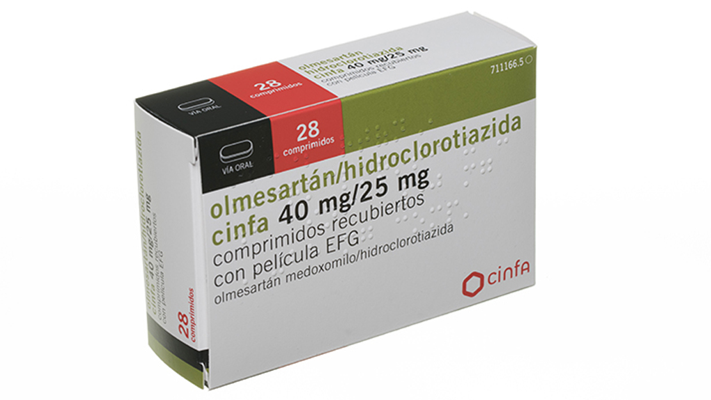 OLMESARTAN/HIDROCLOROTIAZIDA CINFA EFG 40 mg/25 mg 28 COMPRIMIDOS RECUBIERTOS