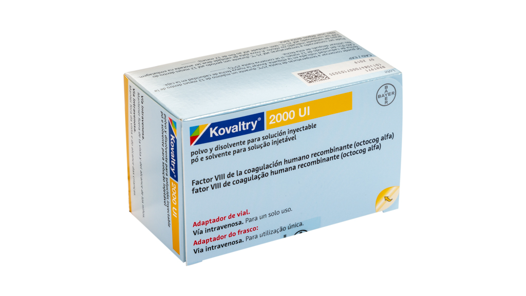 KOVALTRY 2000 UI 1 VIAL POLVO PARA SOLUCION INYECTABLE + 1 JERINGA PRECARGADA DISOLVENTE 5 ml
