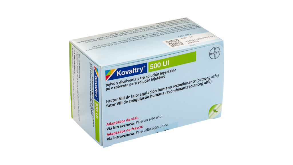 KOVALTRY 500 UI 1 VIAL POLVO PARA SOLUCION INYECTABLE + 1 JERINGA PRECARGADA DISOLVENTE 2,5 ml de 3 ml