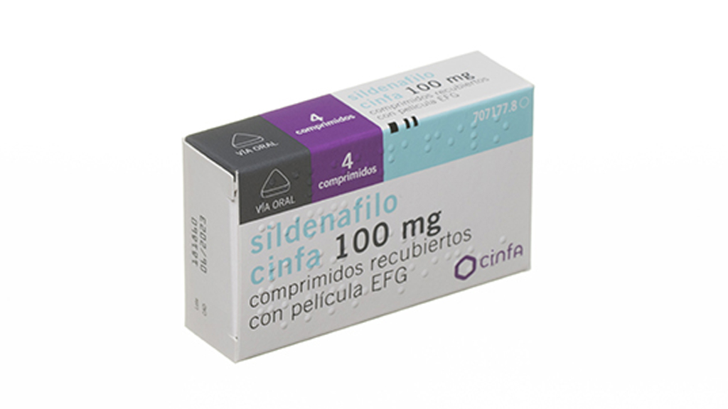 SILDENAFILO CINFA EFG 100 mg 4 COMPRIMIDOS RECUBIERTOS