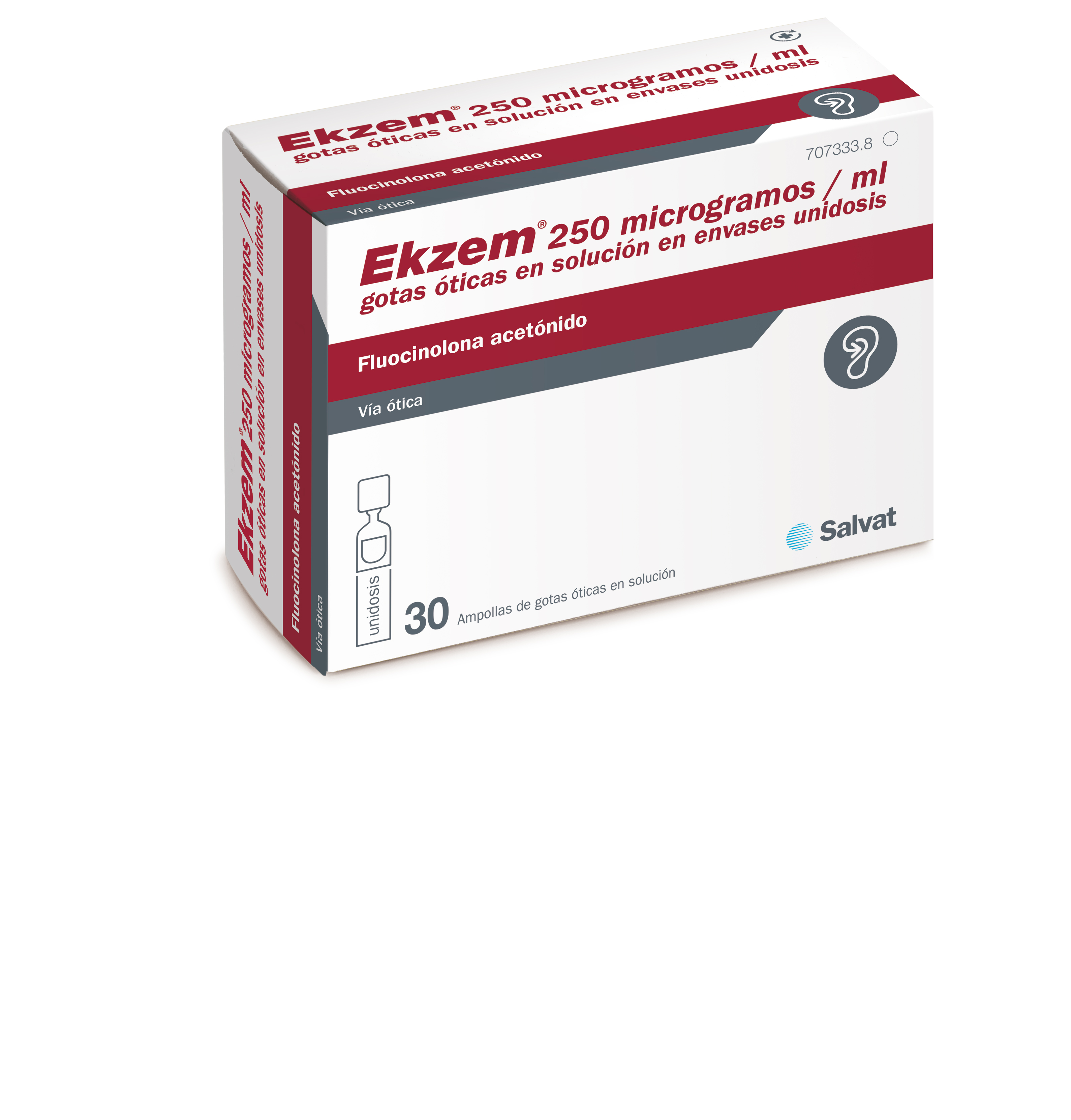 EKZEM 250 microgramos/ml GOTAS OTICAS EN SOLUCION 30 MONODOSIS 0,4 ml