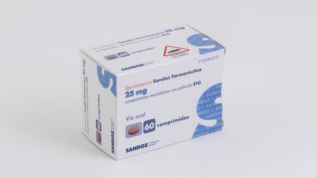 QUETIAPINA SANDOZ FARMACEUTICA EFG 25 mg 60 COMPRIMIDOS RECUBIERTOS  (BLISTER PVC/Al) - Farmacéuticos