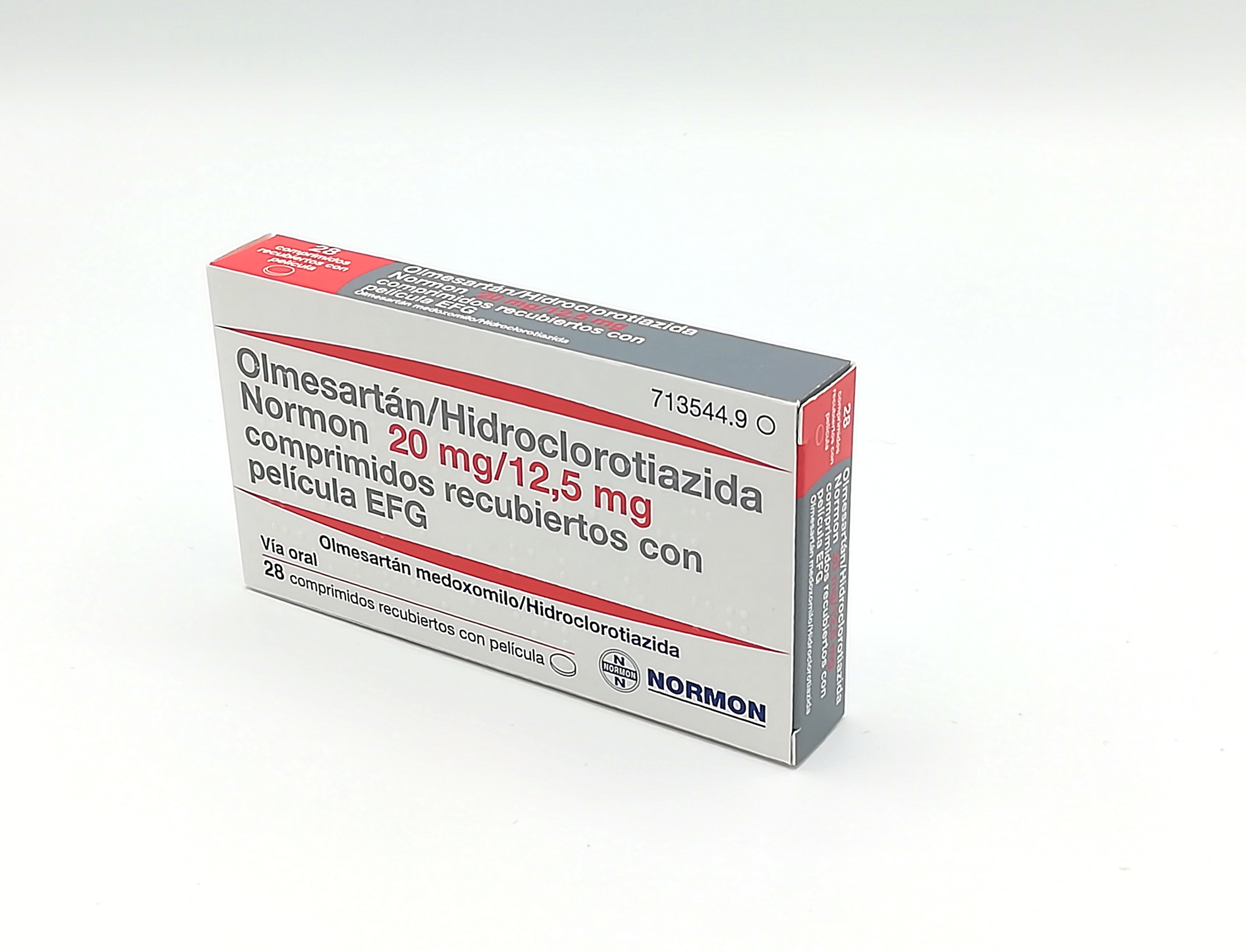 OLMESARTAN/HIDROCLOROTIAZIDA NORMON EFG 20 mg/12,5 mg 28 COMPRIMIDOS RECUBIERTOS