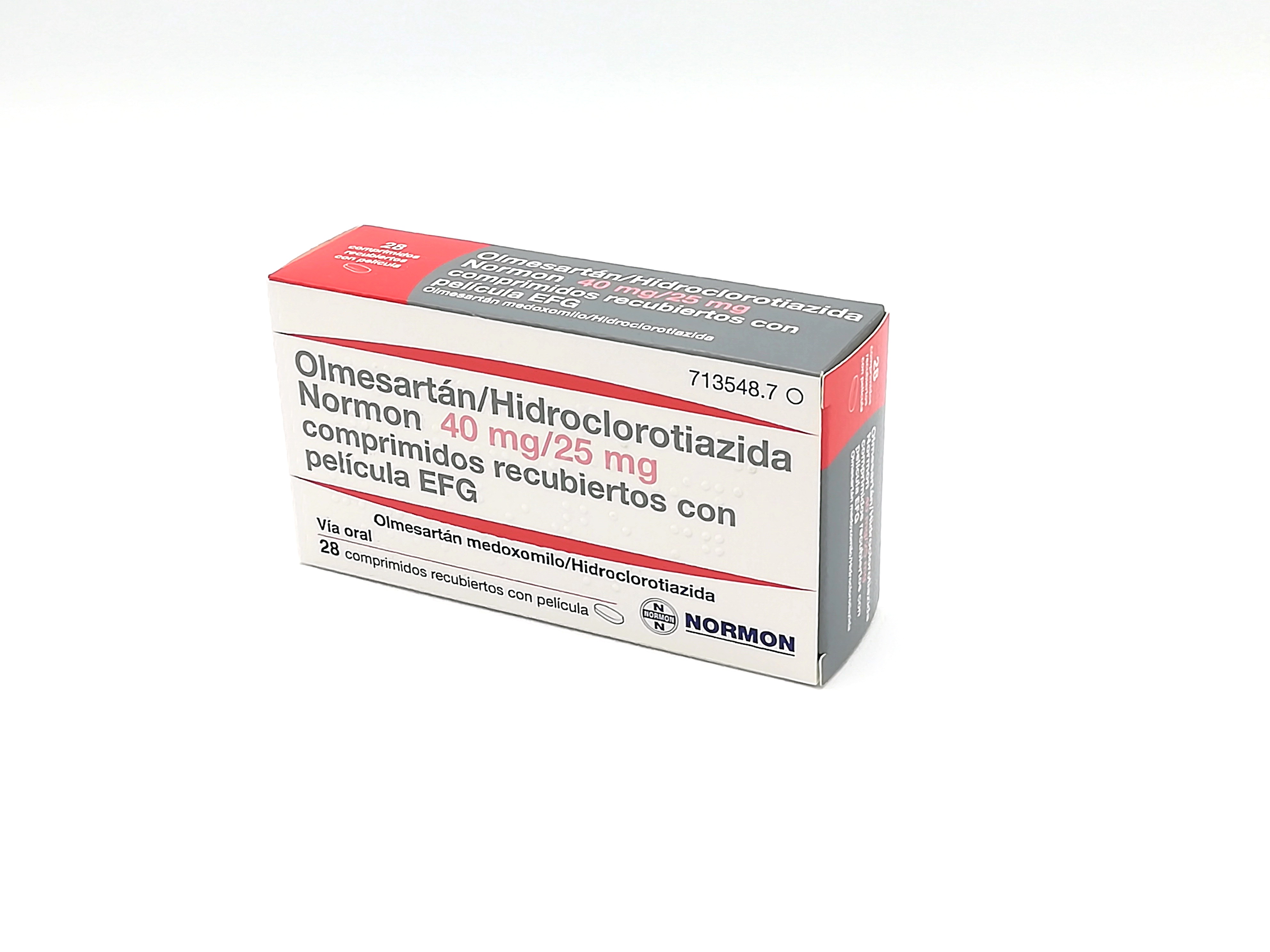 OLMESARTAN/HIDROCLOROTIAZIDA NORMON EFG 40 mg/25 mg 28 COMPRIMIDOS RECUBIERTOS