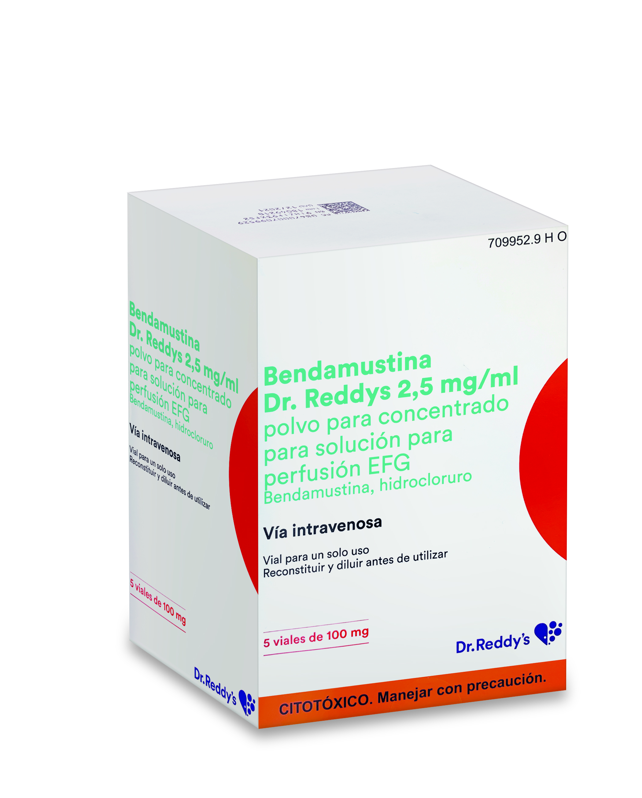 BENDAMUSTINA DR. REDDYS EFG 100 mg 5 VIALES POLVO PARA CONCENTRADO PARA SOLUCION PARA PERFUSION