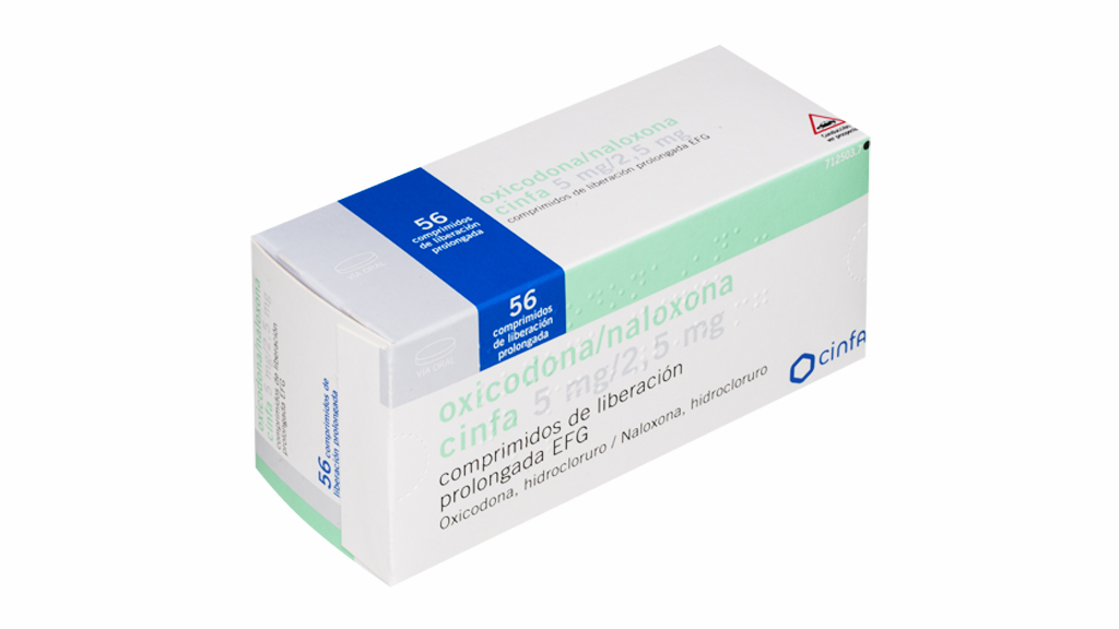 OXICODONA/NALOXONA CINFA EFG 5 mg/2,5 mg 56 COMPRIMIDOS LIBERACION PROLONGADA