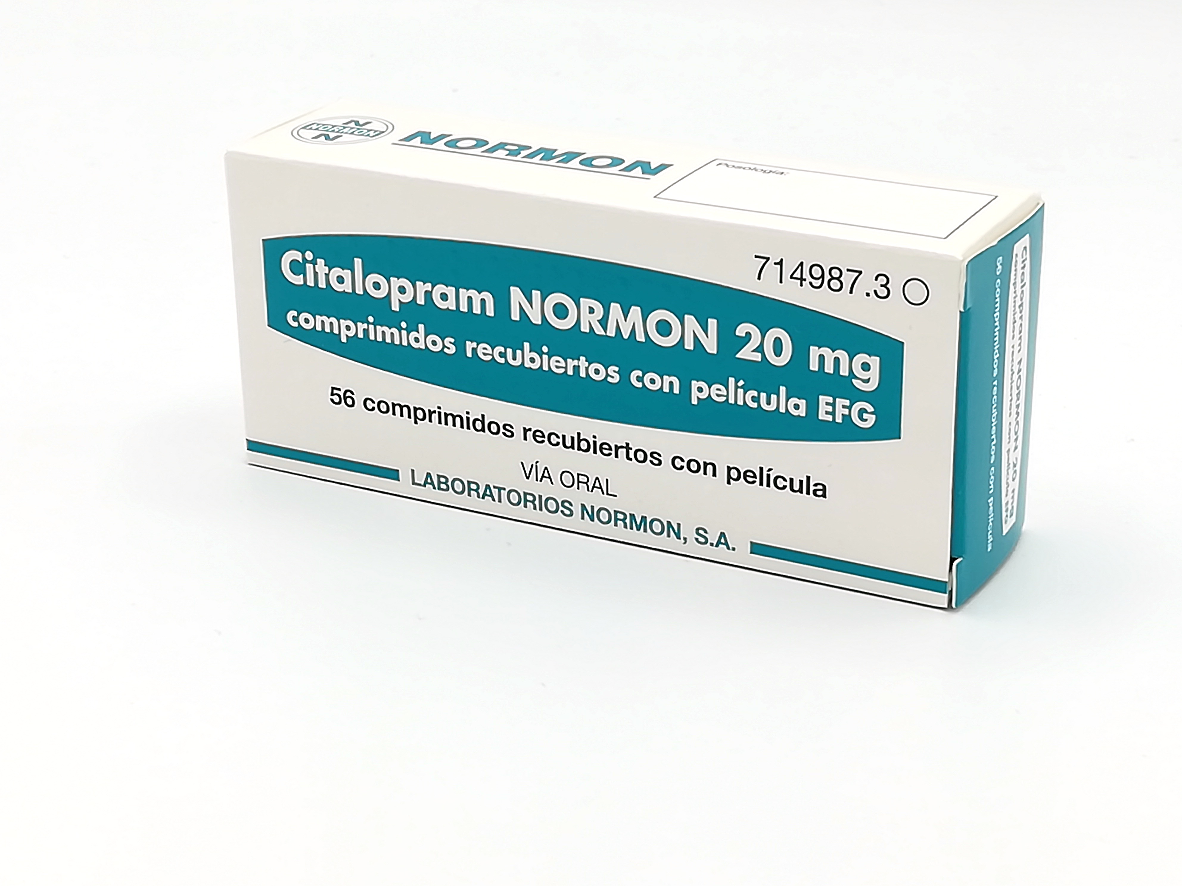 CITALOPRAM NORMON EFG 20 mg 56 COMPRIMIDOS RECUBIERTOS - Farmacéuticos