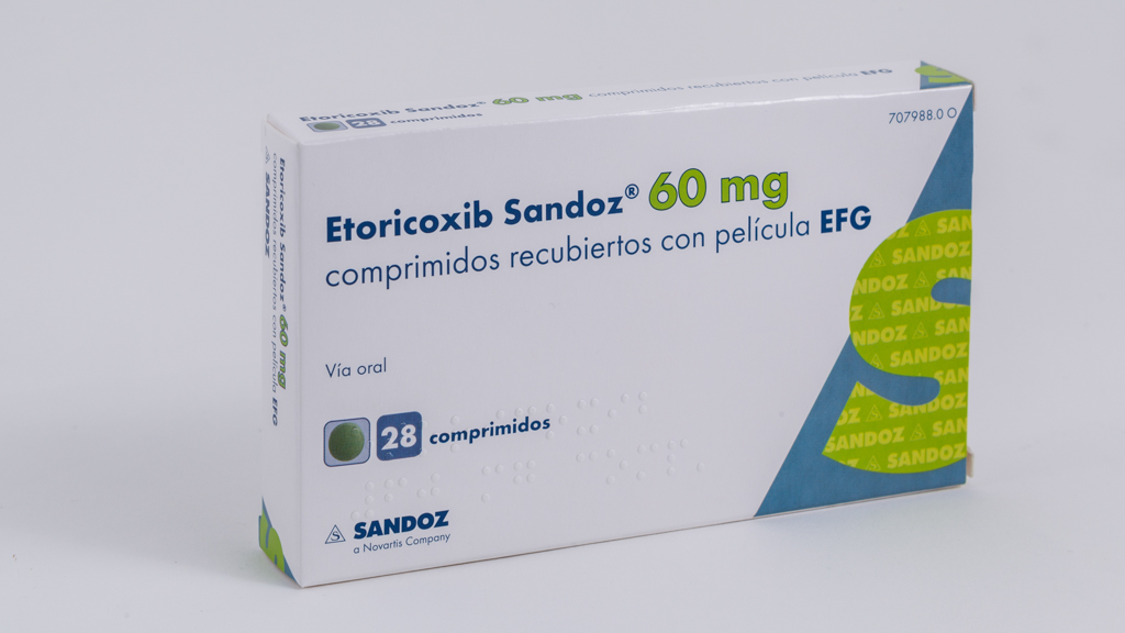 ETORICOXIB SANDOZ EFG 60 mg 28 COMPRIMIDOS RECUBIERTOS