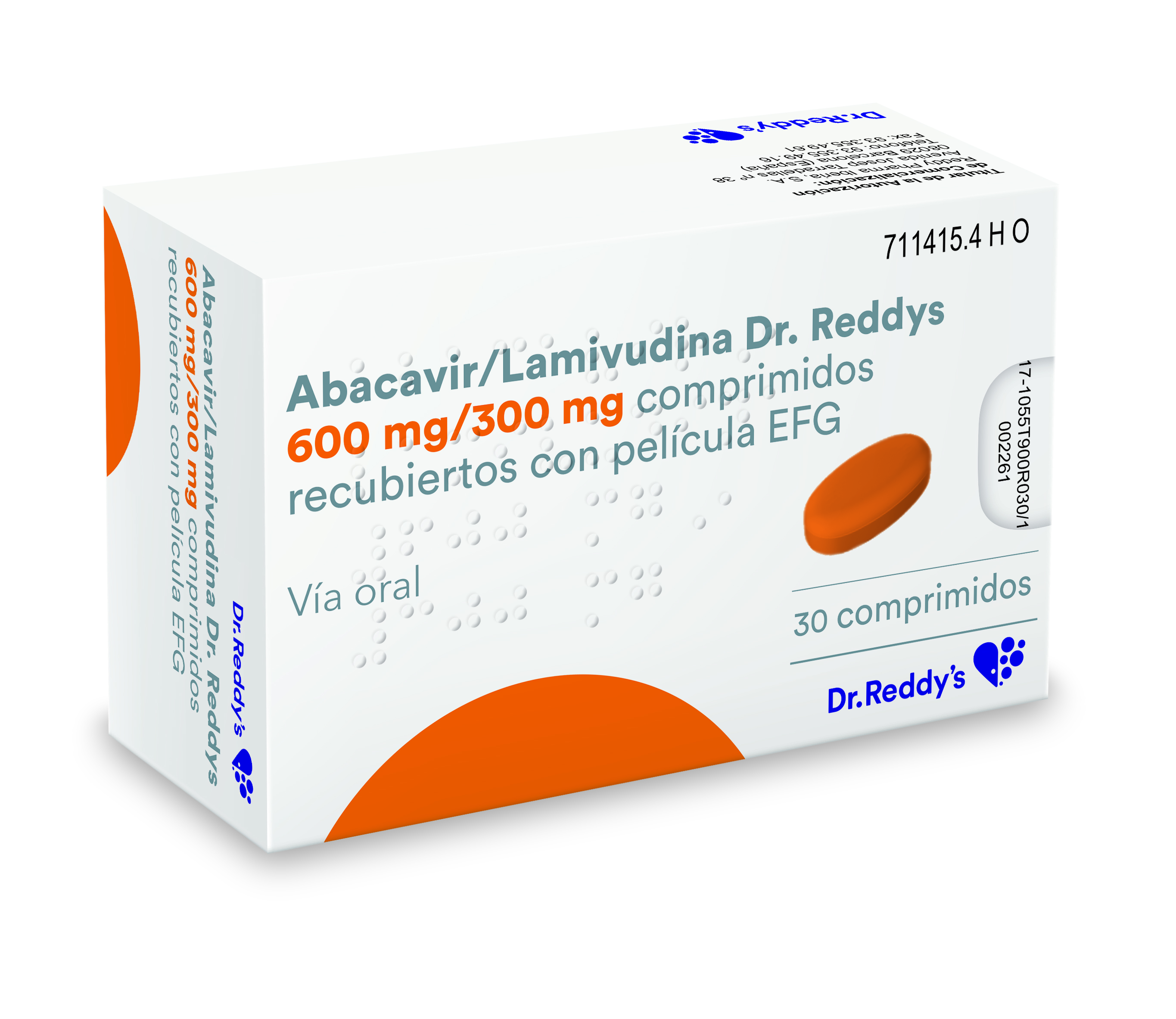 ABACAVIR/LAMIVUDINA DR. REDDYS EFG 600 mg/300 mg 30 COMPRIMIDOS RECUBIERTOS