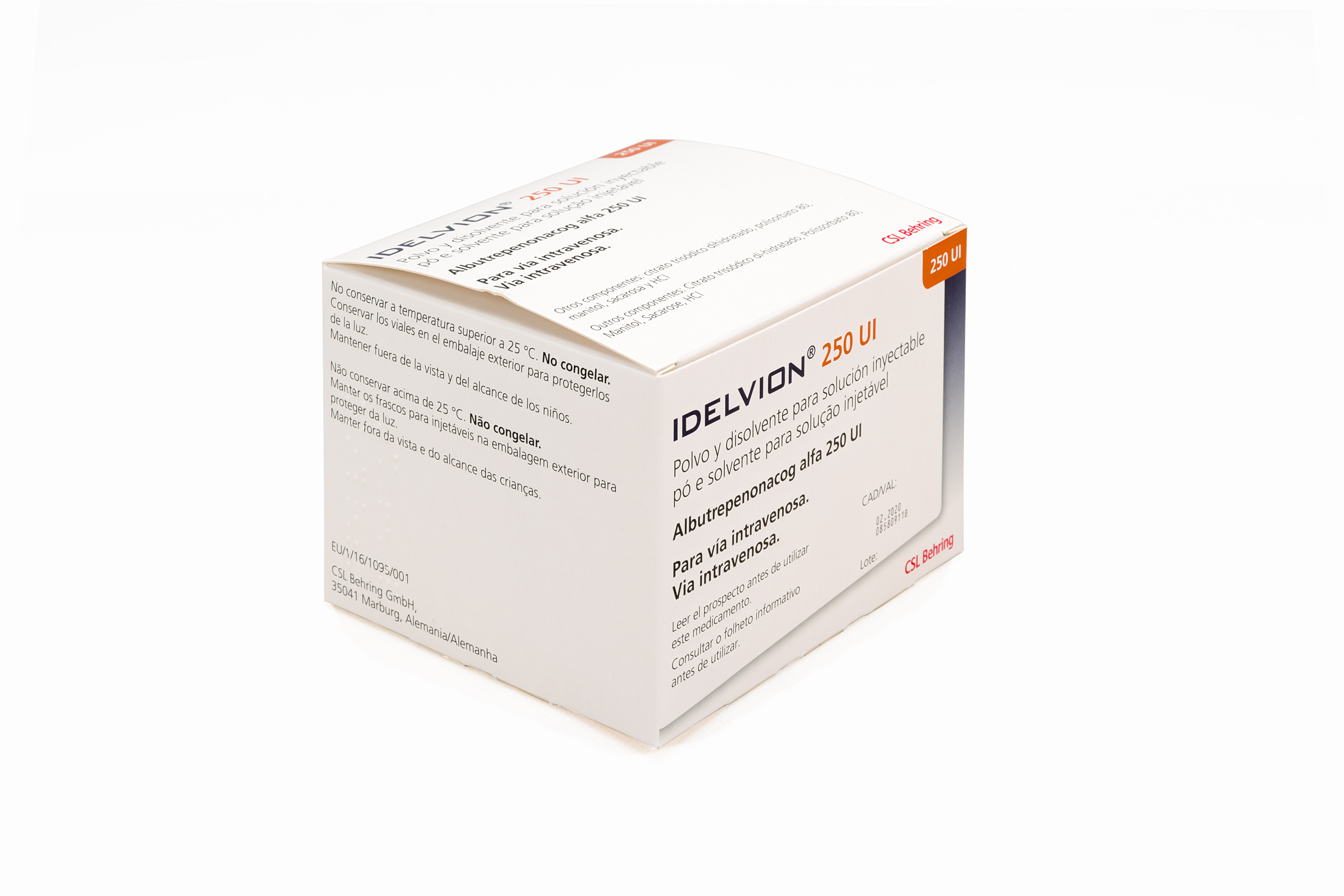 IDELVION 250 UI 1 VIAL POLVO PARA SOLUCION INYECTABLE + 1 VIAL DISOLVENTE