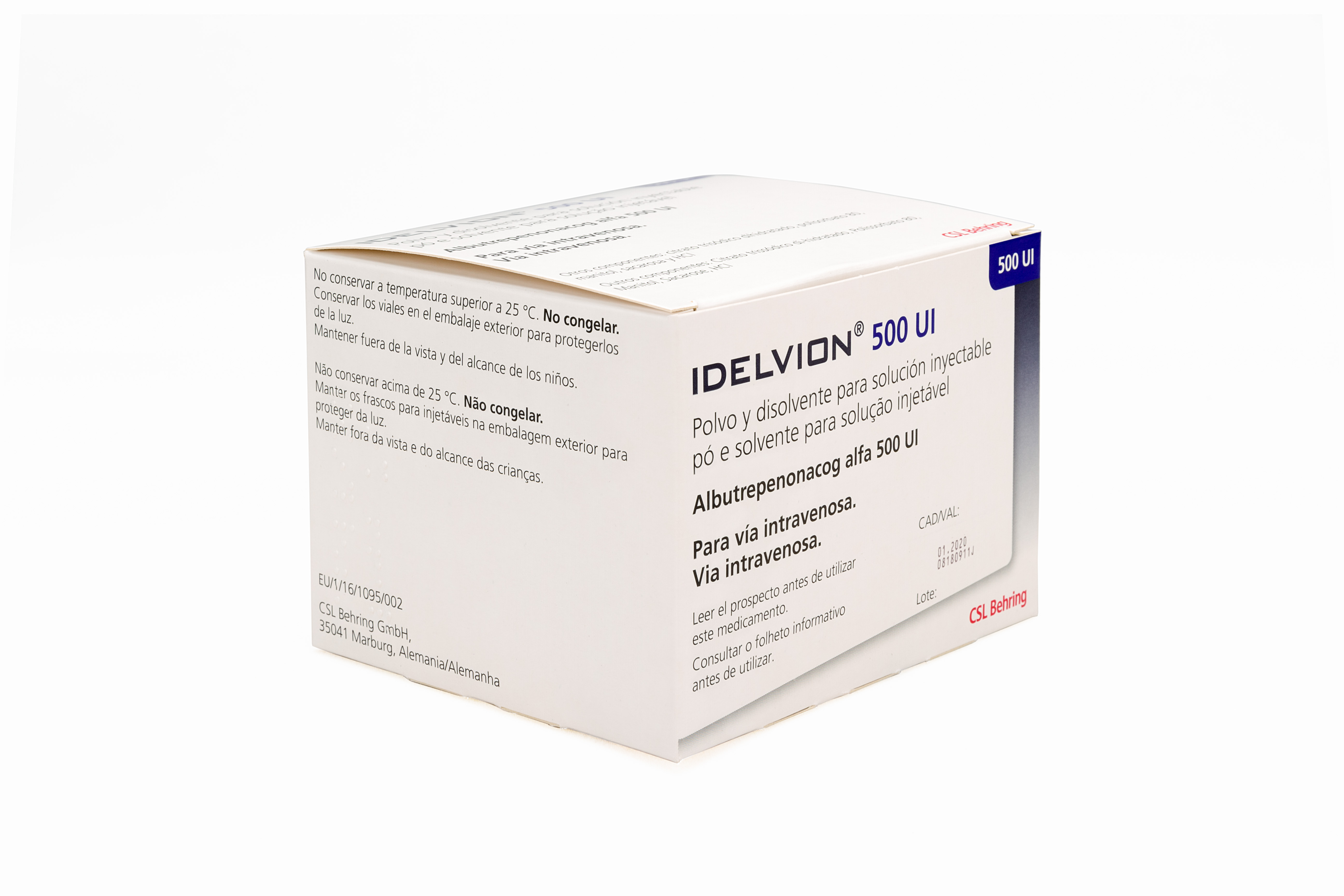 IDELVION 500 UI 1 VIAL POLVO PARA SOLUCION INYECTABLE + 1 VIAL DISOLVENTE