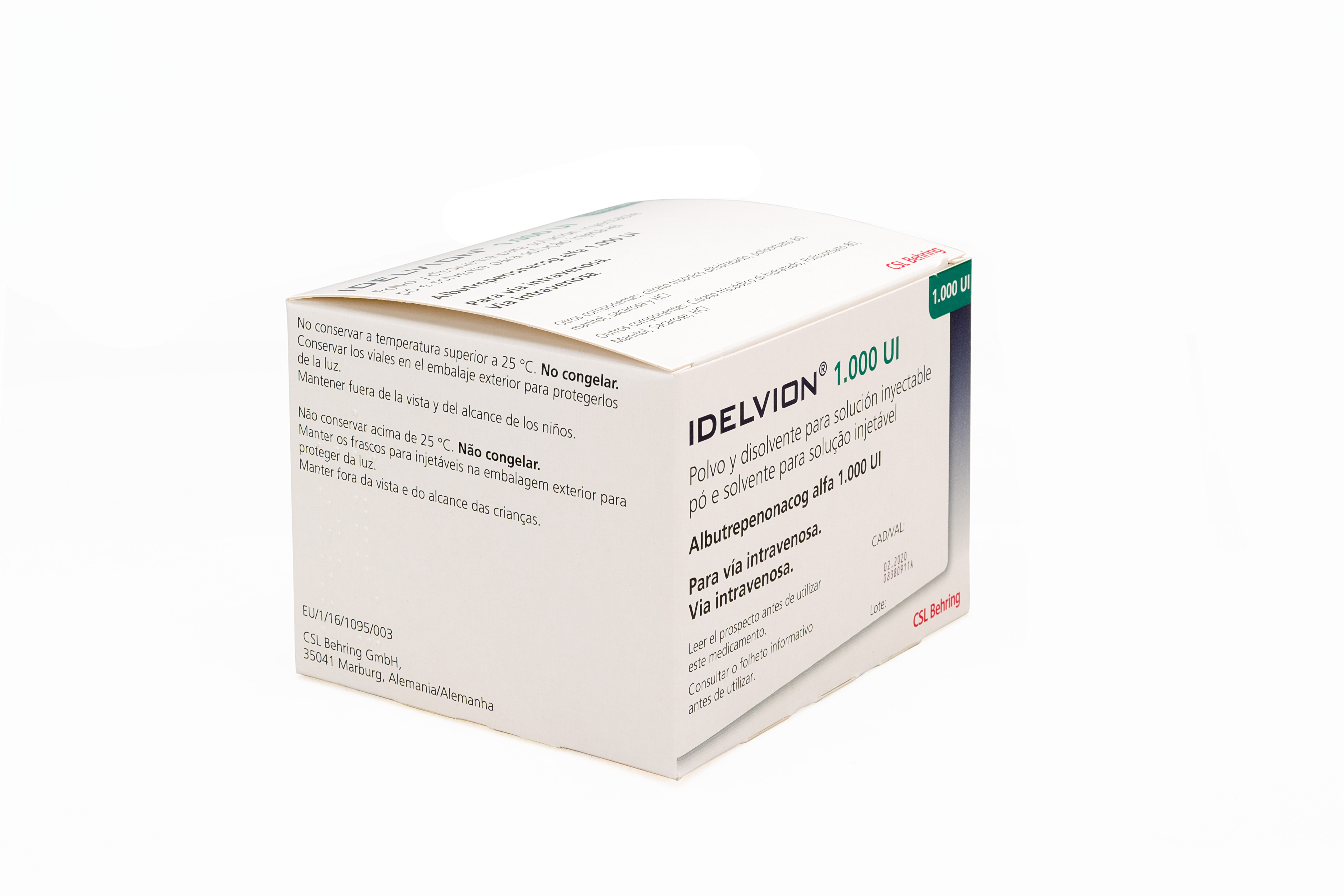 IDELVION 1000 UI 1 VIAL POLVO PARA SOLUCION INYECTABLE + 1 VIAL DISOLVENTE