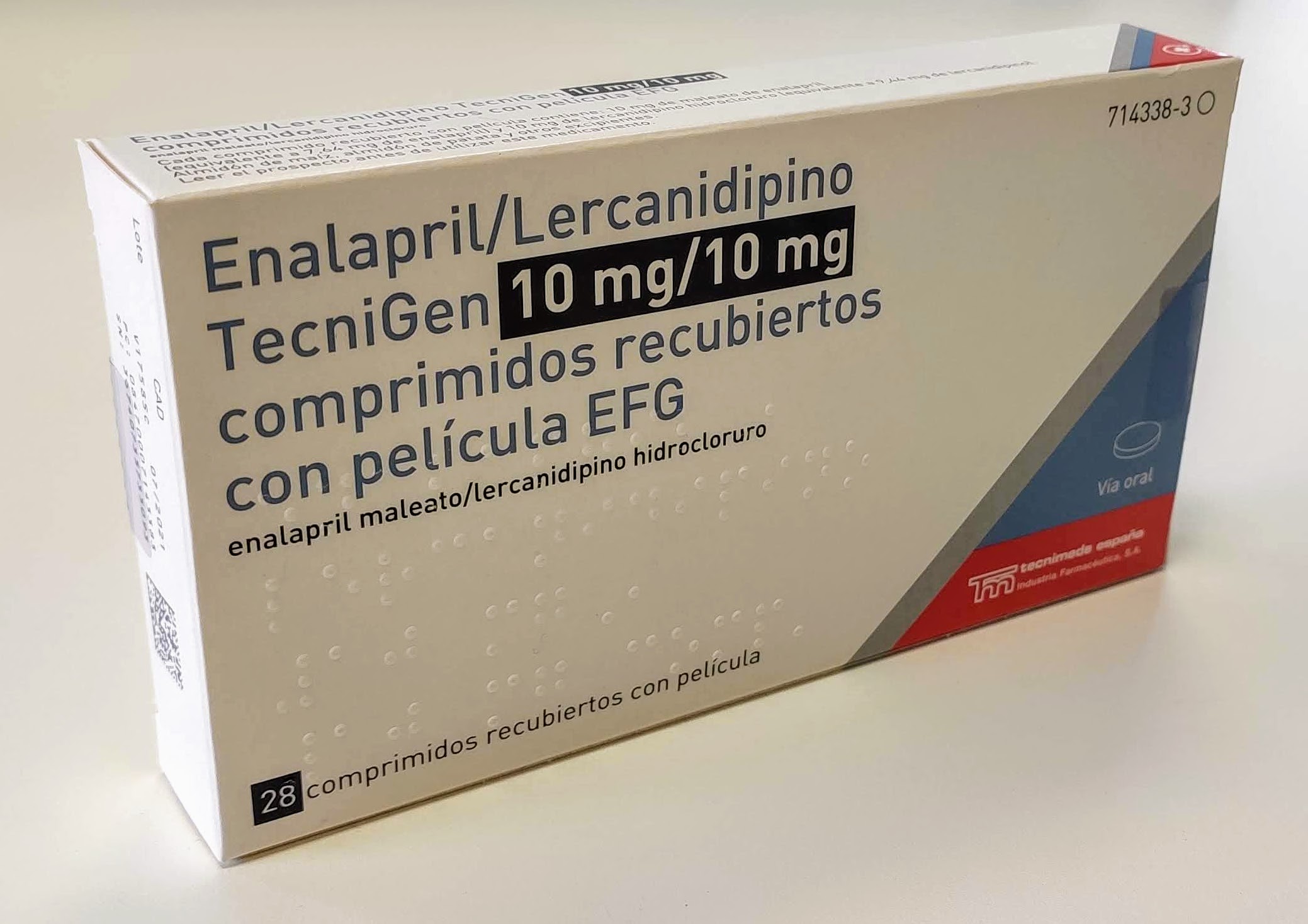 ENALAPRIL/LERCANIDIPINO TECNIGEN EFG 10 mg/10 mg 28 COMPRIMIDOS RECUBIERTOS