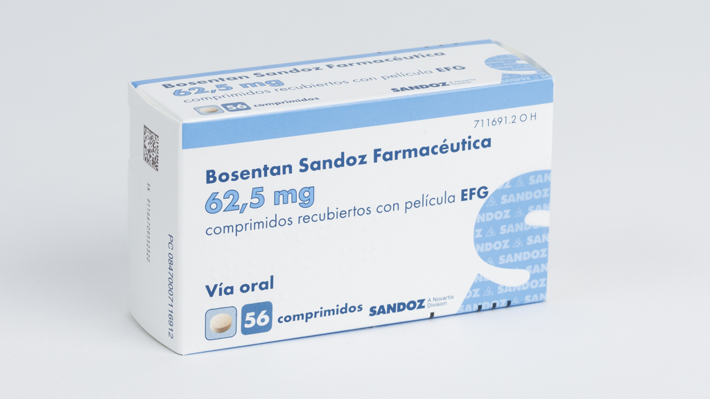 BOSENTAN SANDOZ FARMACEUTICA EFG 62,5 mg 56 COMPRIMIDOS RECUBIERTOS