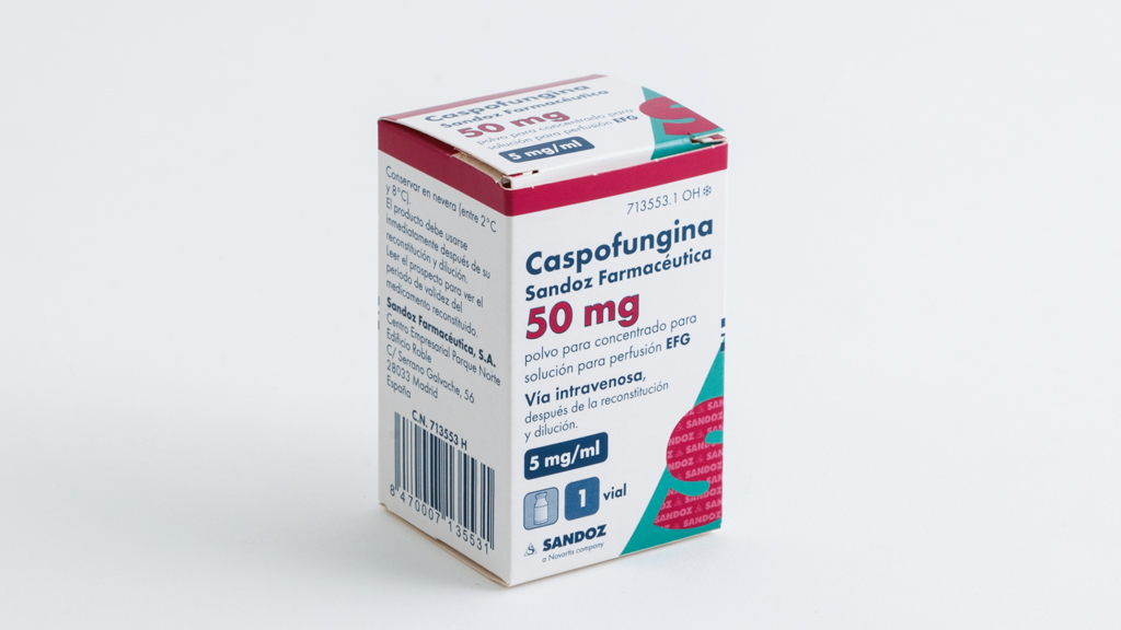 CASPOFUNGINA SANDOZ FARMACEUTICA EFG 50 mg 1 VIAL POLVO PARA CONCENTRADO PARA SOLUCION PARA PERFUSION