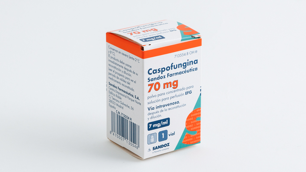 CASPOFUNGINA SANDOZ FARMACEUTICA EFG 70 mg 1 VIAL POLVO PARA CONCENTRADO PARA SOLUCION PARA PERFUSION