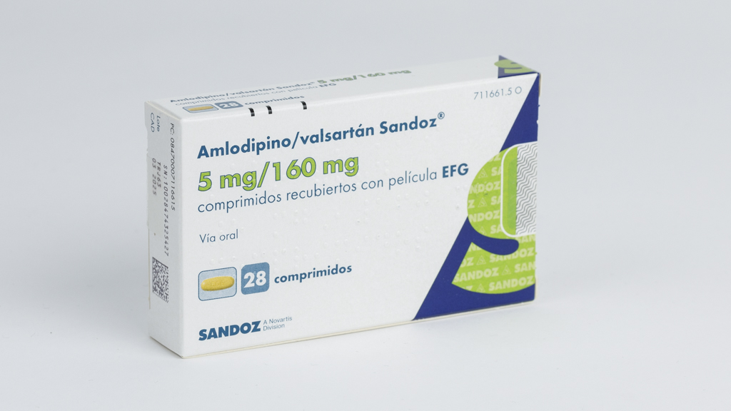 AMLODIPINO/VALSARTAN SANDOZ EFG 5 mg/160 mg 28 COMPRIMIDOS RECUBIERTOS