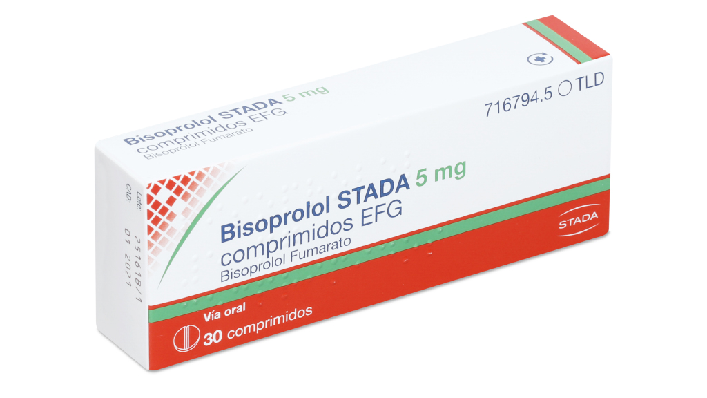 BISOPROLOL STADA EFG 5 mg 30 COMPRIMIDOS