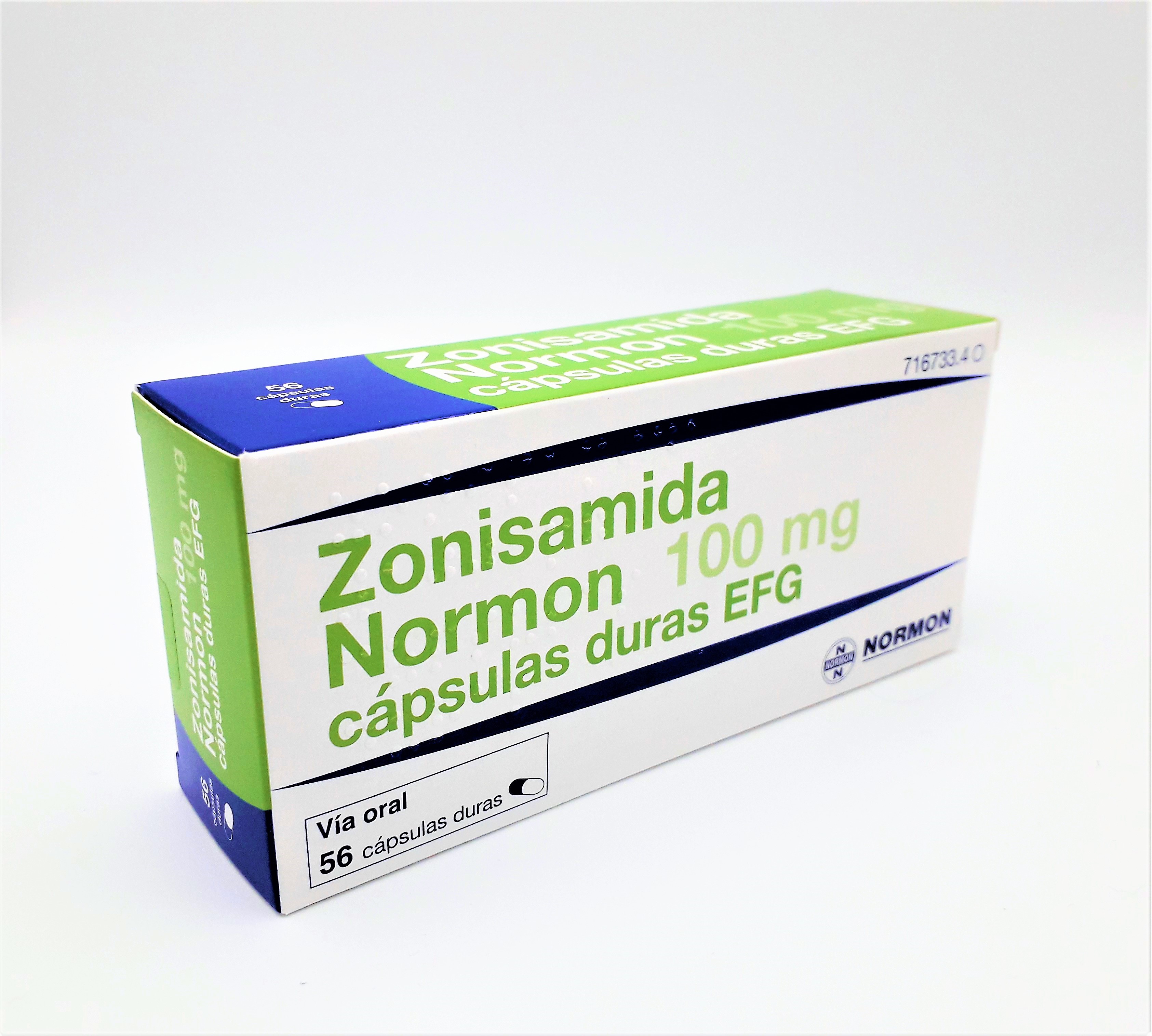 ZONISAMIDA NORMON EFG 100 mg 56 CAPSULAS BLISTER Al/Al-PA-PVC