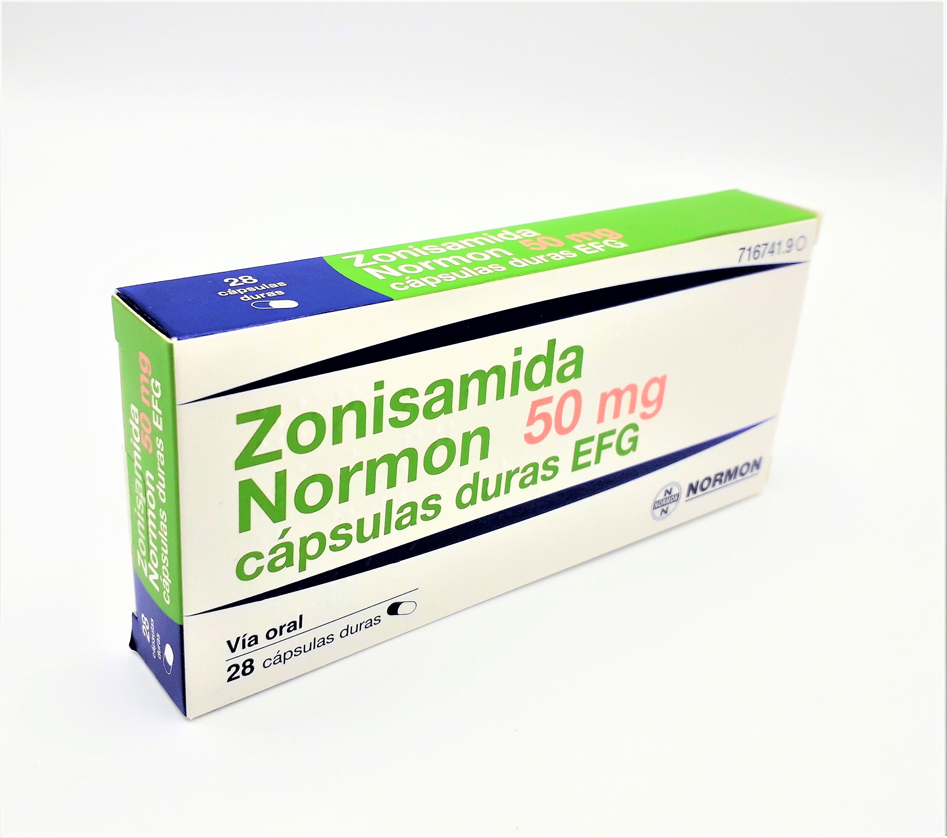 ZONISAMIDA NORMON EFG 50 mg 28 CAPSULAS BLISTER Al/Al-PA-PVC