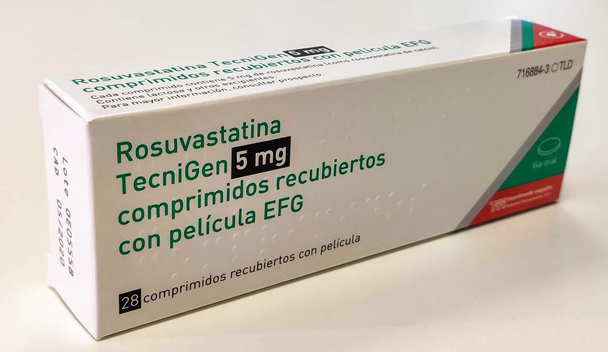 ROSUVASTATINA TECNIGEN EFG 5 mg 28 COMPRIMIDOS RECUBIERTOS