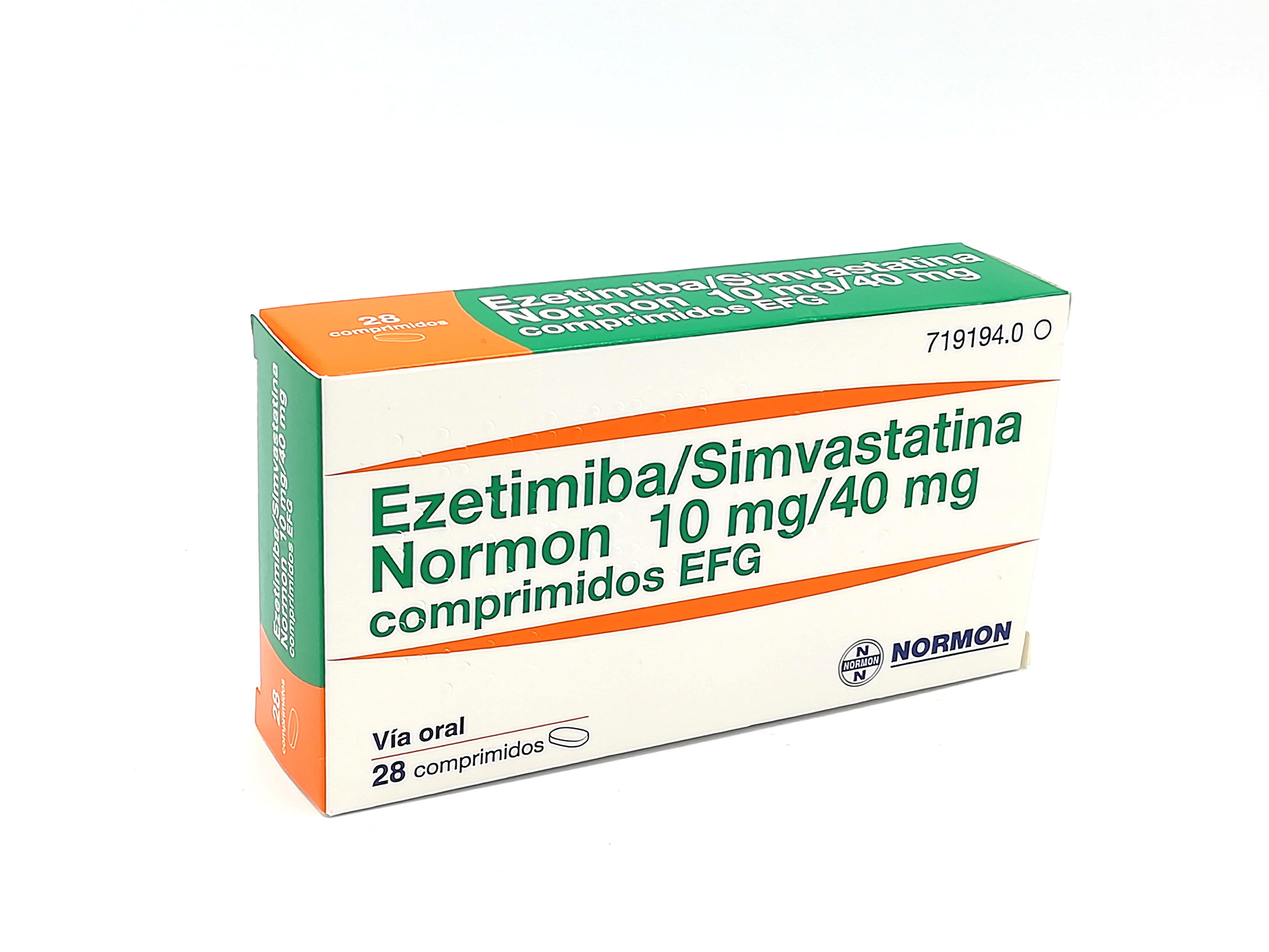 EZETIMIBA/SIMVASTATINA NORMON EFG 10 mg/40 mg 28 COMPRIMIDOS